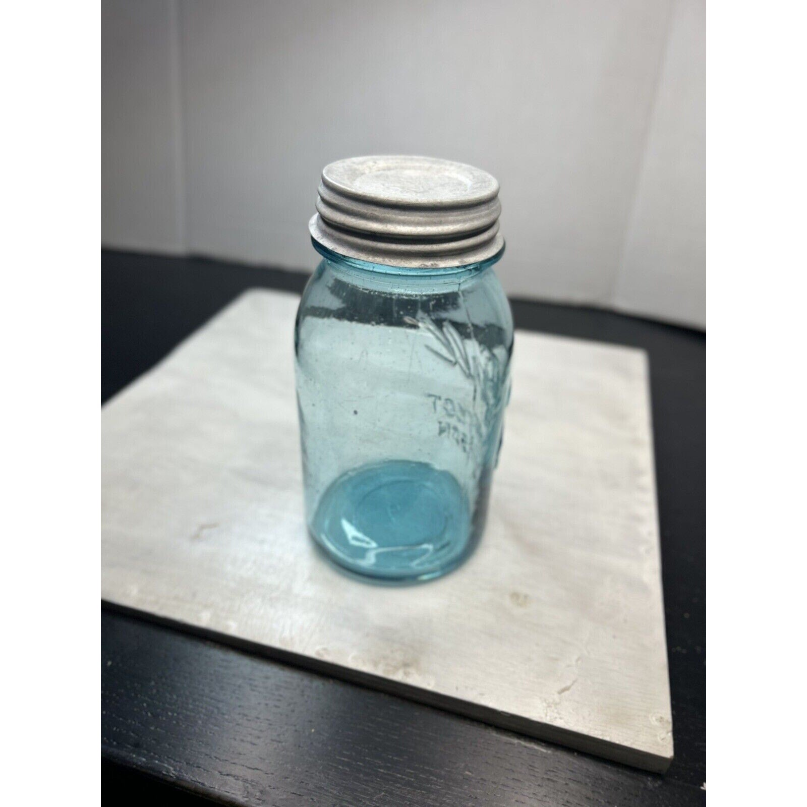 Early Ball blue Perfect Mason jar back overall condition