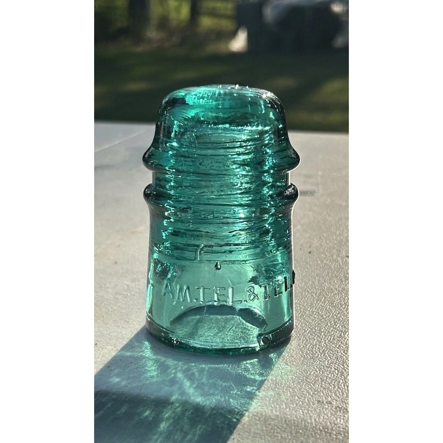 Gorgeous Vintage Ice Green AM TEL and TEL CO Elmer NJ Glass Insulator Rare