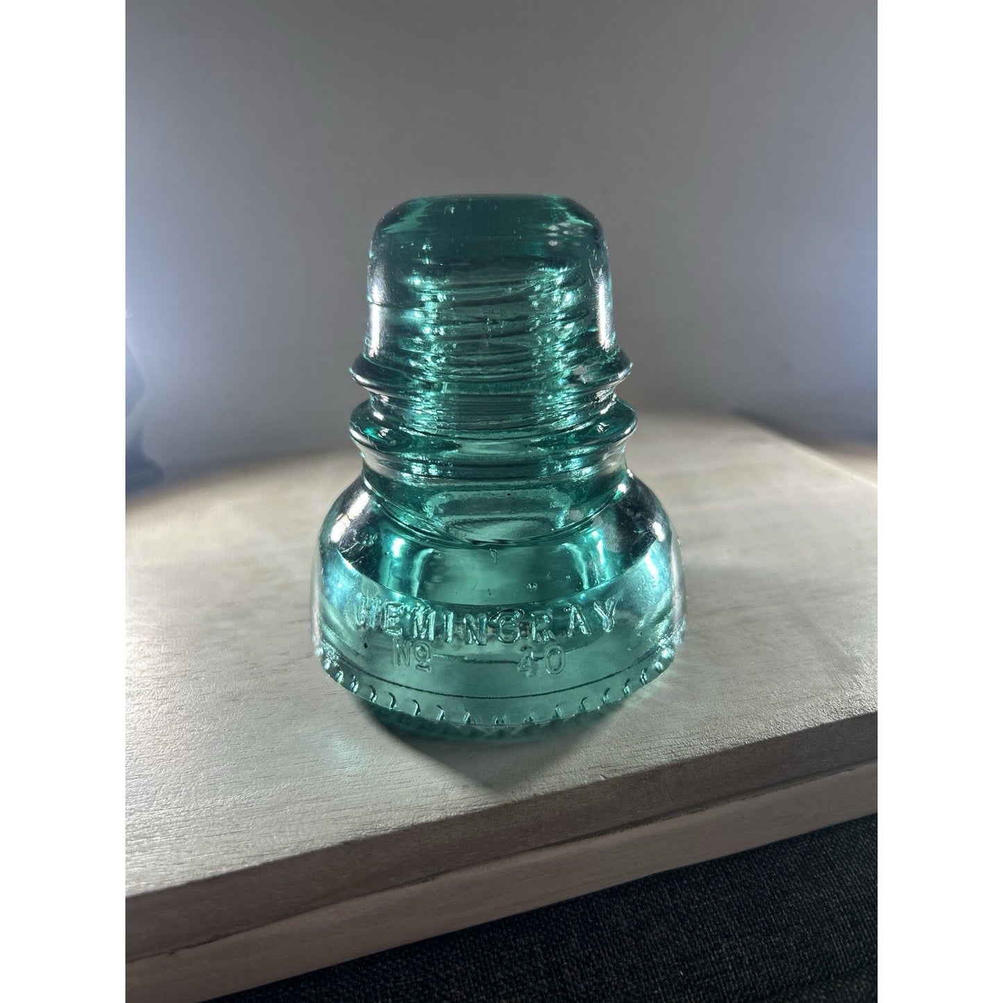 Hemingray 40 Insulator CD 152 Aqua – PATENTED MAY 2 1893 – Vintage Glass. WOW!