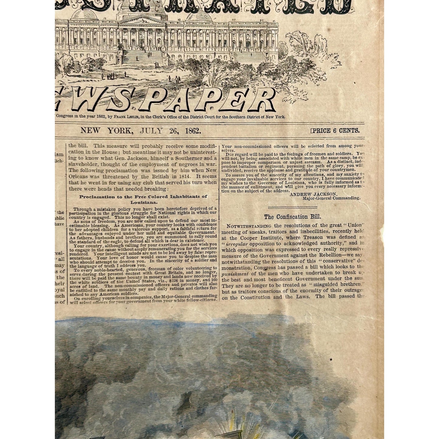 Antique Civil War 1862 Frank Leslie’s Newspaper Train Explosion Virginia Original Engraving Railroad Battle. Authentic Antique Print