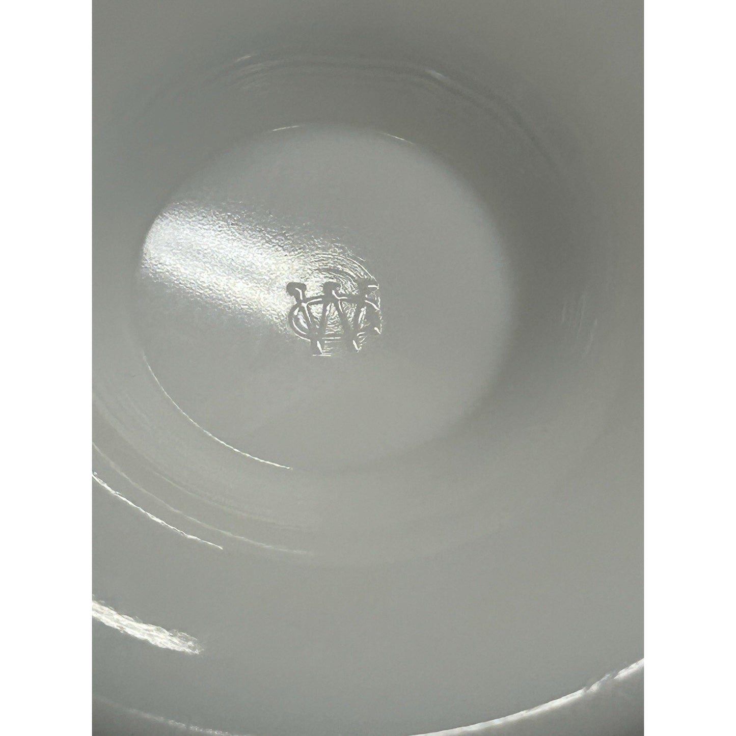 1950s Westmoreland milk glass grapes vine pitcher back view