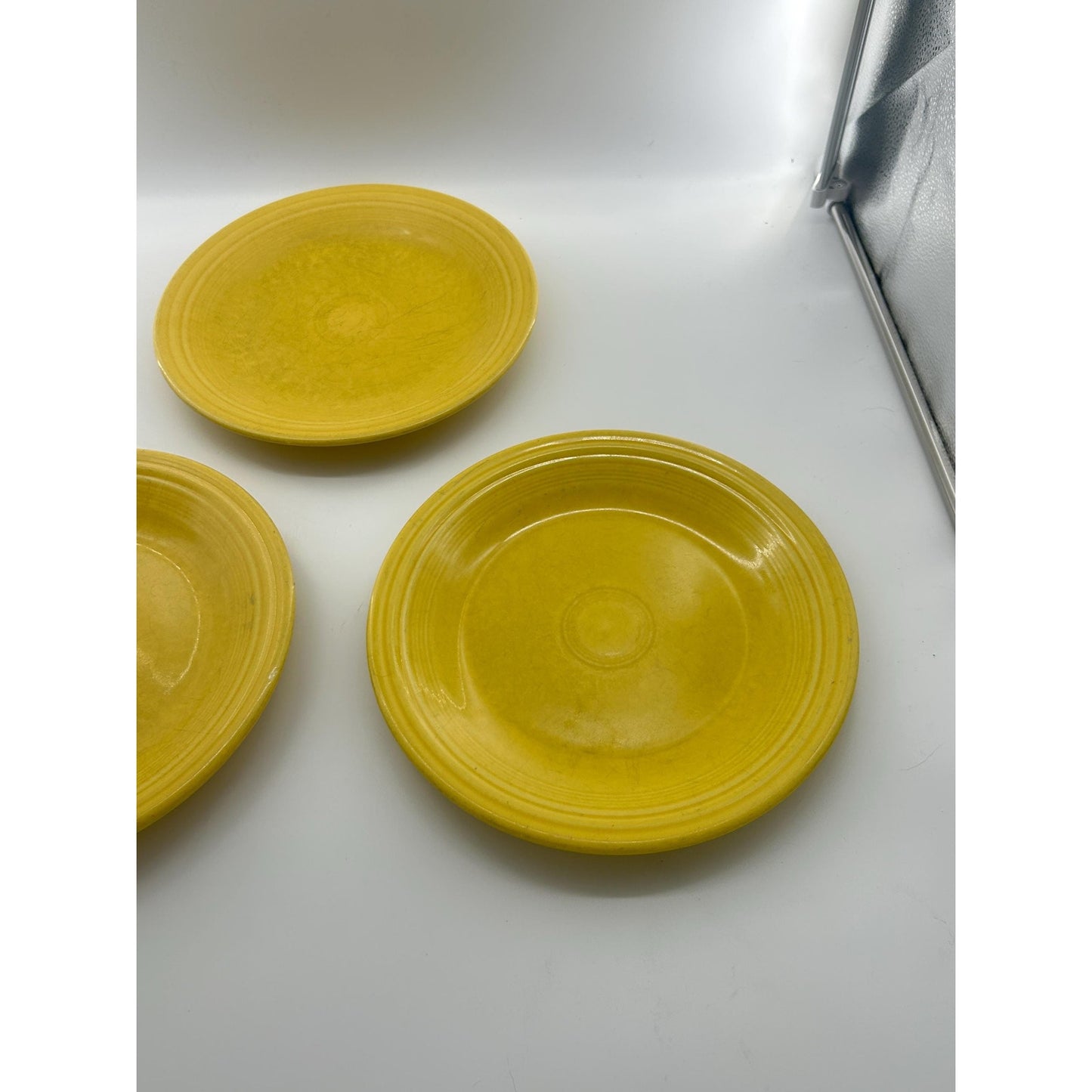 Fiesta Sunflower Yellow Dinner Plates Set • Homer Laughlin Fiesta Ware • Lead Free USA • Yellow Ring Rim Plates • 10.5” Vintage Style