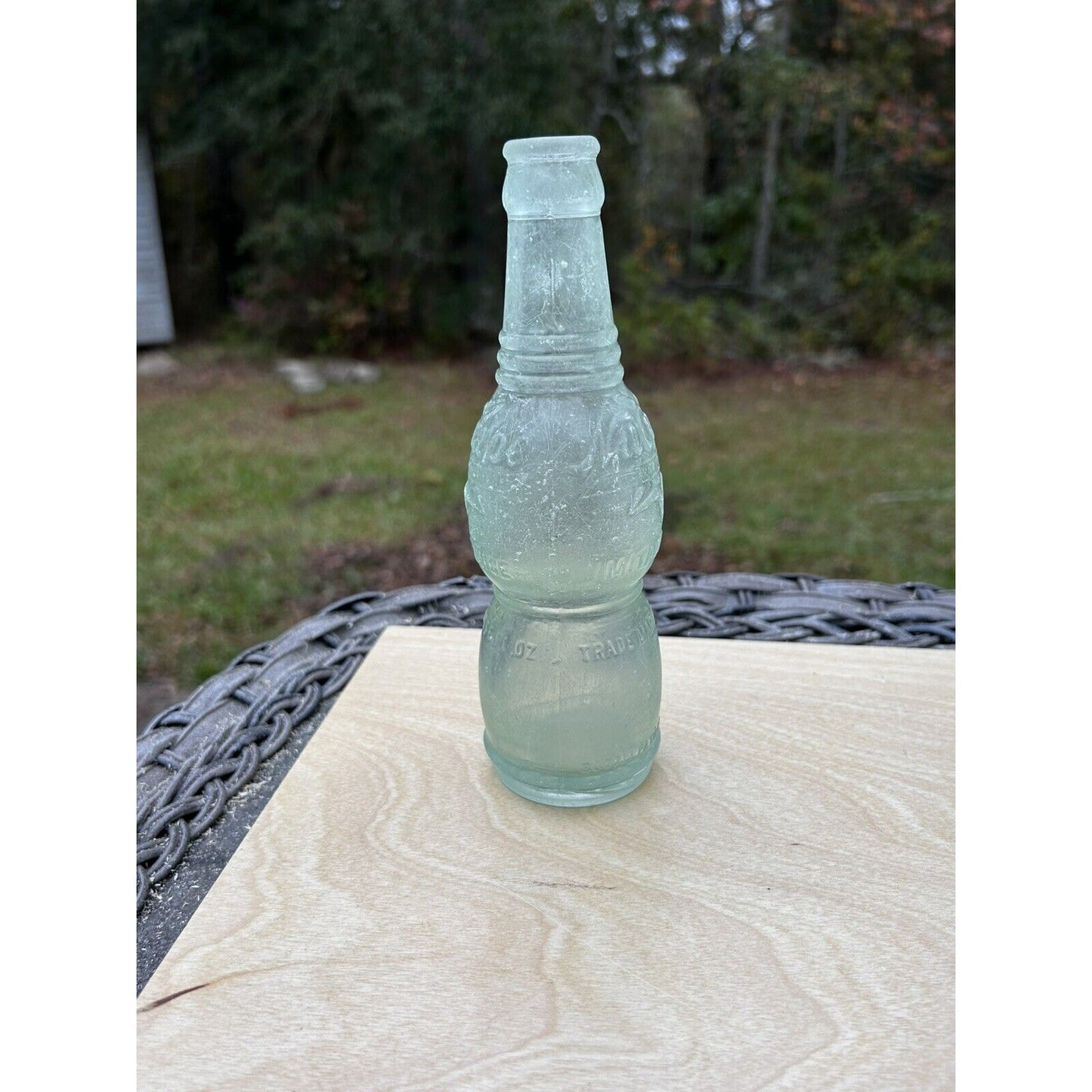 Antique NuGrape Soda Bottle — Savannah, Georgia — Embossed 6 oz Art Deco Glass — Bottle Patented March 9, 1920
