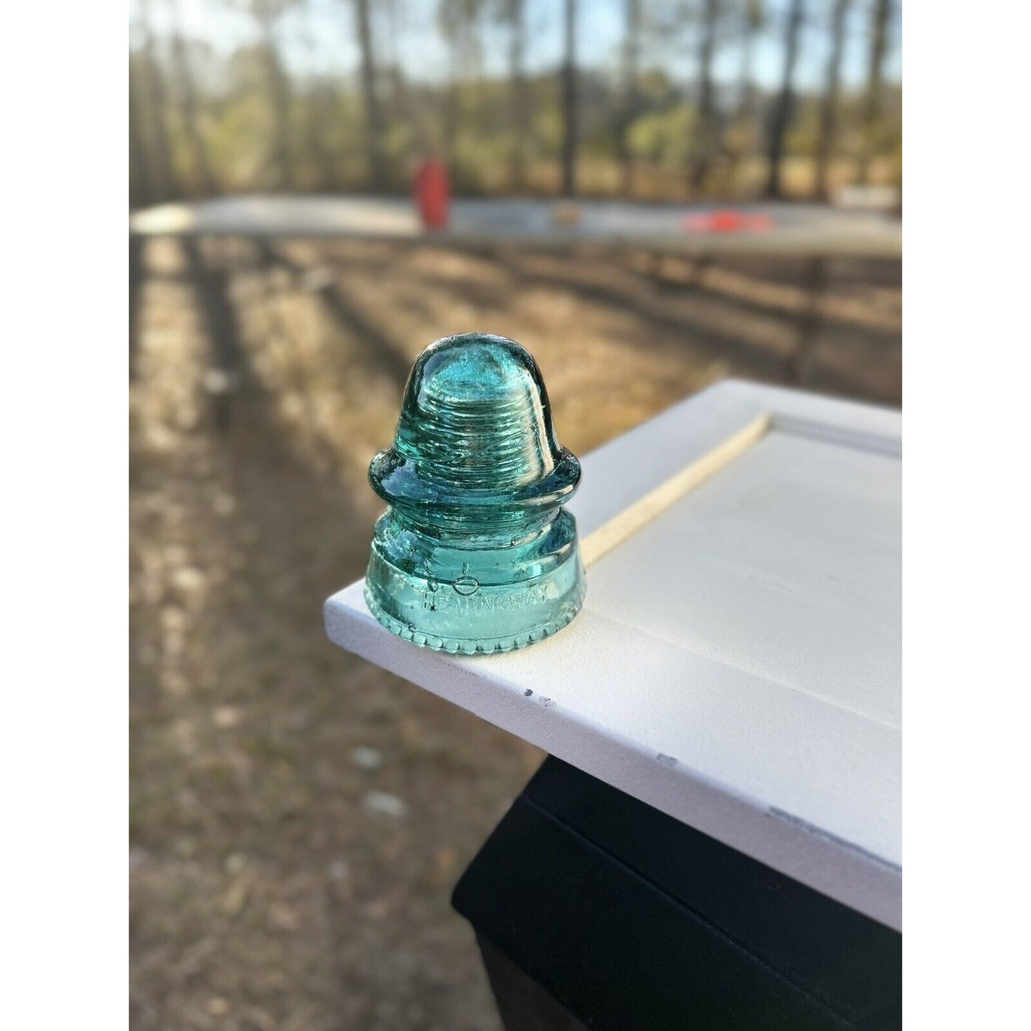 Antique Hemingray No. 19 CD 162 Green Glass Insulator — SDP — Heavy Bubbles — Uncommon Form
