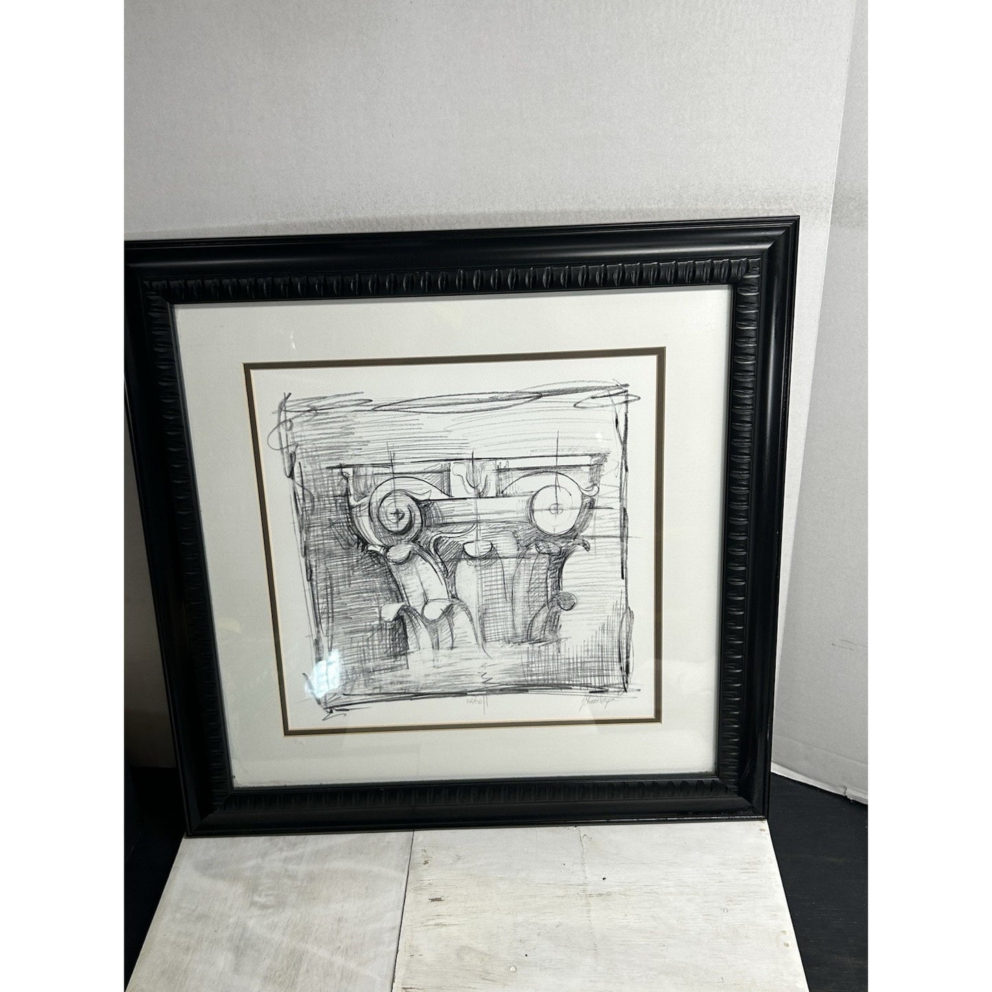 Ethan Harper Drawing the Elements II Signed Print Framed Architectural Art Rare!
