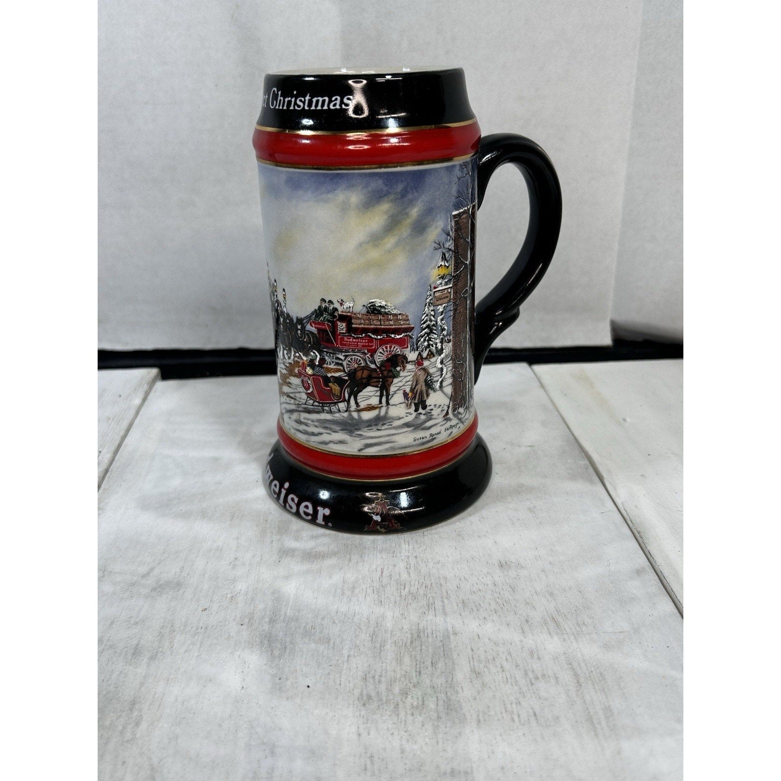 Ceramarte Budweiser holiday 1992 mug base marking collectible