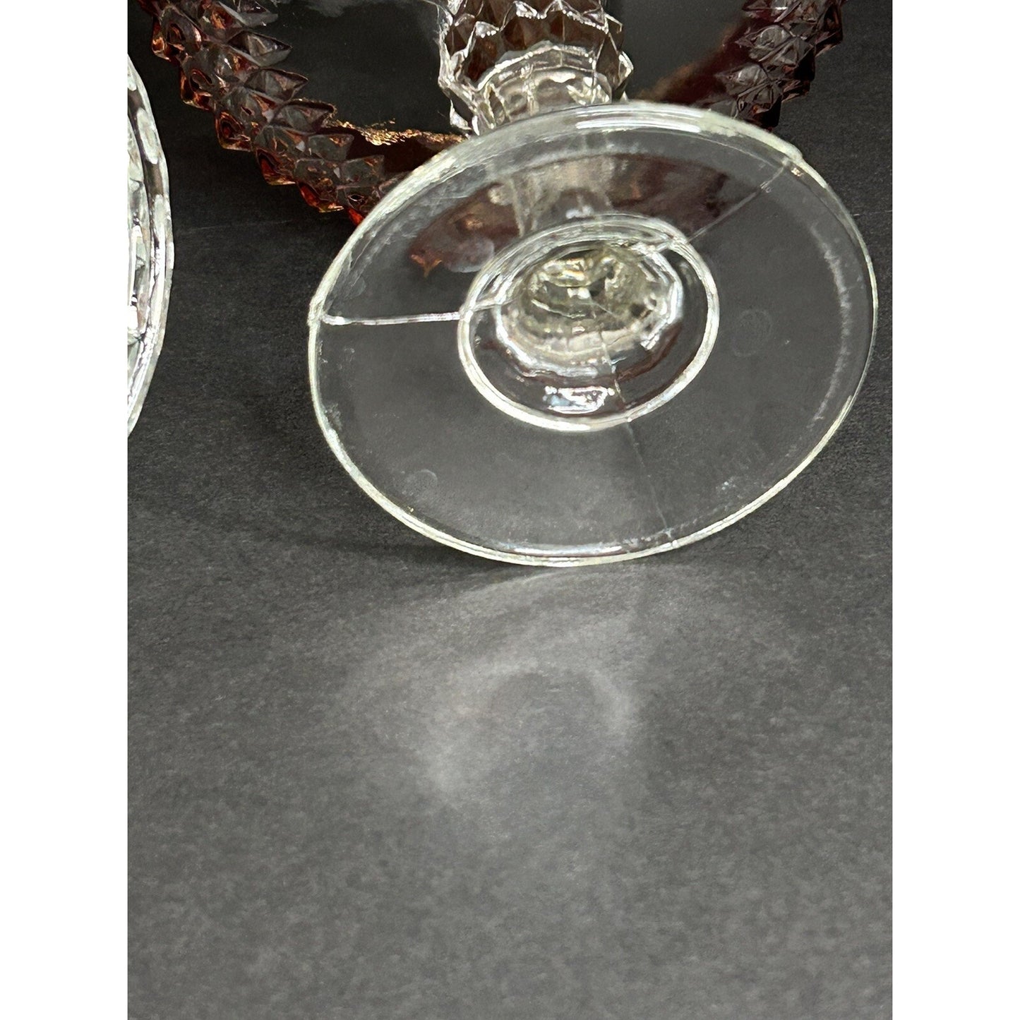 Indiana Glass ruby flash pedestal compote overall condition