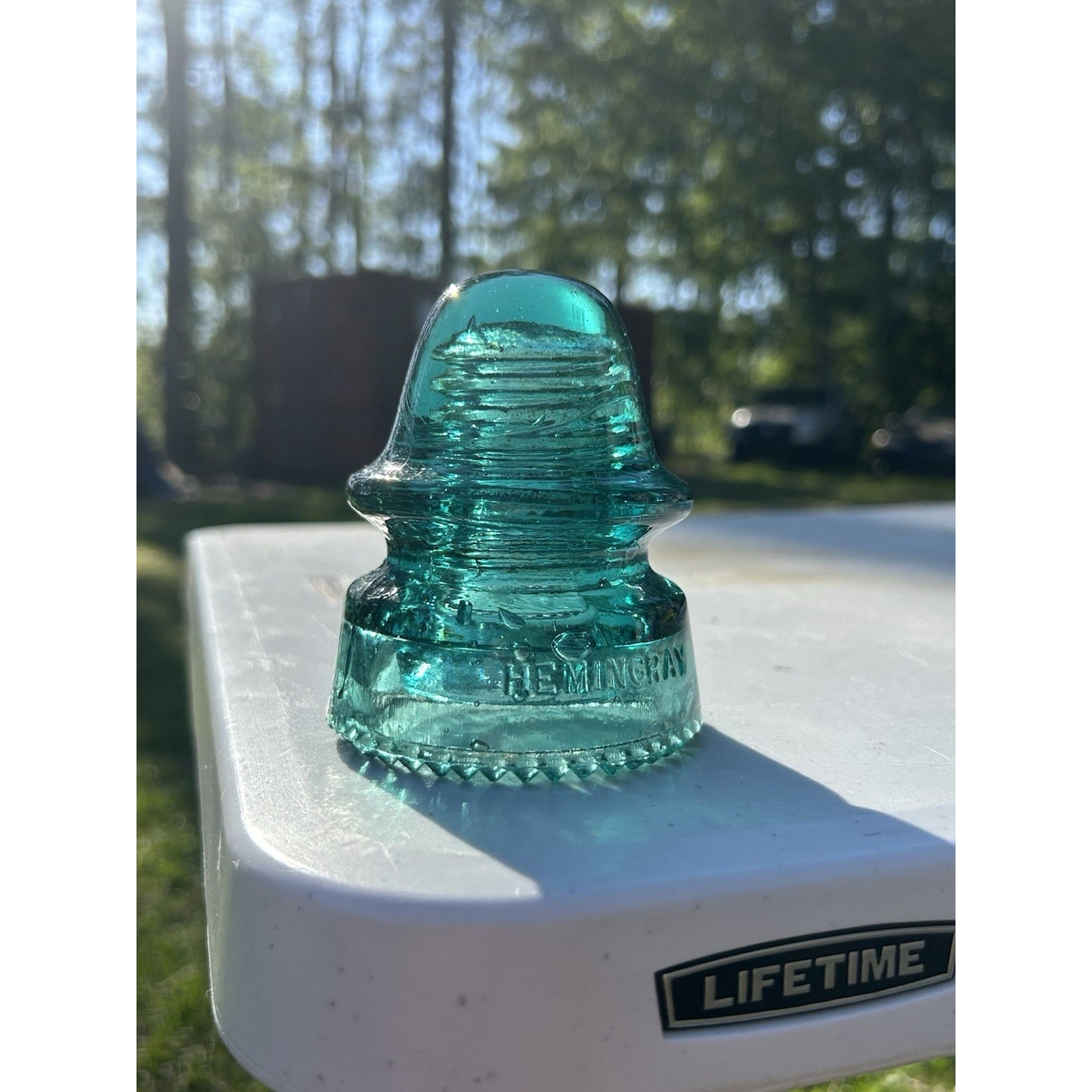 Antique Hemingray Petticoat Aqua Glass Insulator — Patent May 2 1893 — Second Example