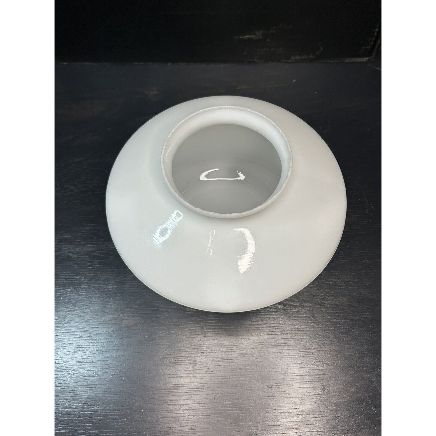 Vintage Milk Glass Schoolhouse Ceiling Fixture Light Shade — MCM Globe Style