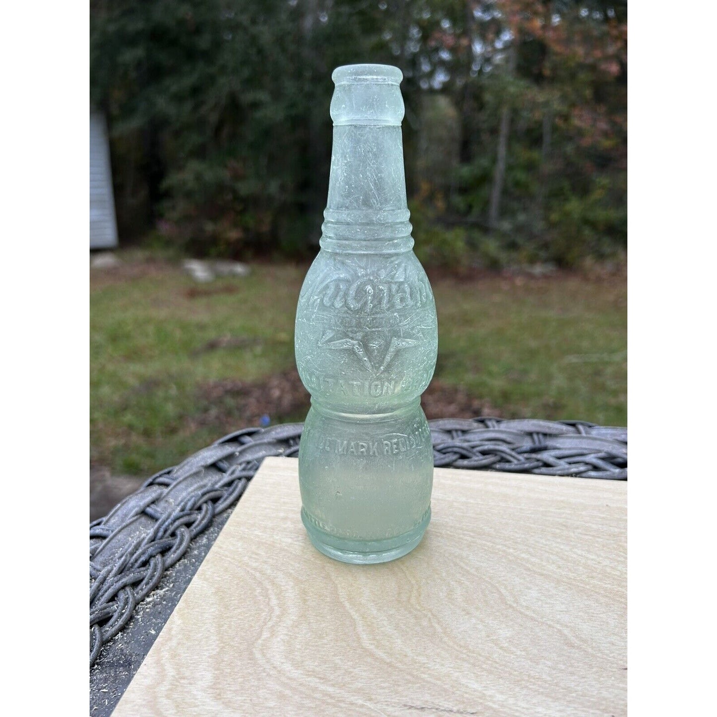 Antique NuGrape Soda Bottle — Savannah, Georgia — Embossed 6 oz Art Deco Glass — Bottle Patented March 9, 1920