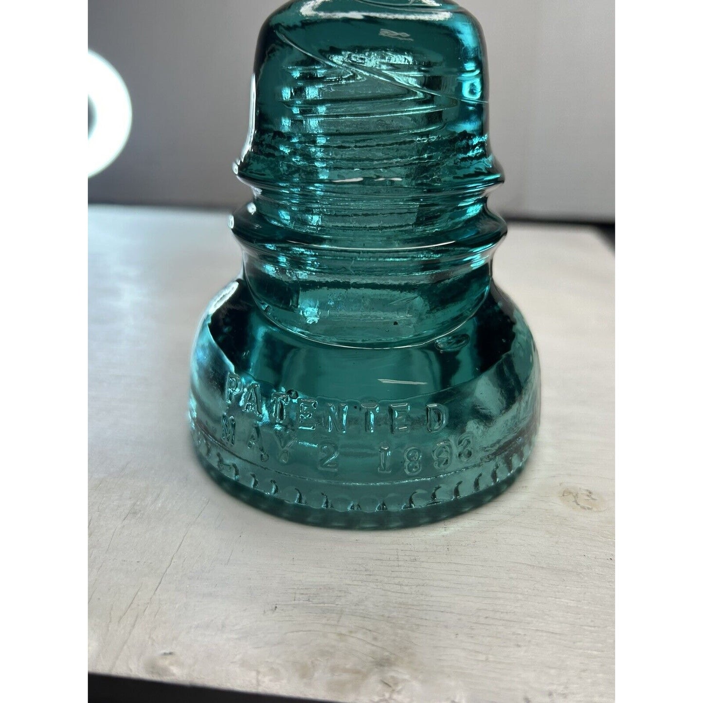 Hemingray No 40 aqua CD 152 insulator crown top 1892