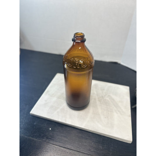 Vintage Brown Glass Clorox Bottle Laundry Room Decor Great Condition MCM