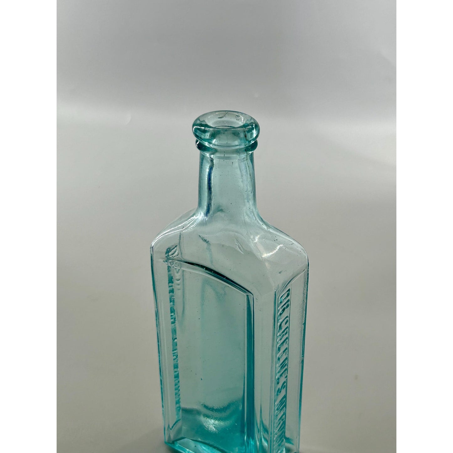 Antique Dr Greene’s Nervura Aqua Blue Patent Medicine Bottle c1890 Embossed Blood Nerve Remedy Apothecary Glass