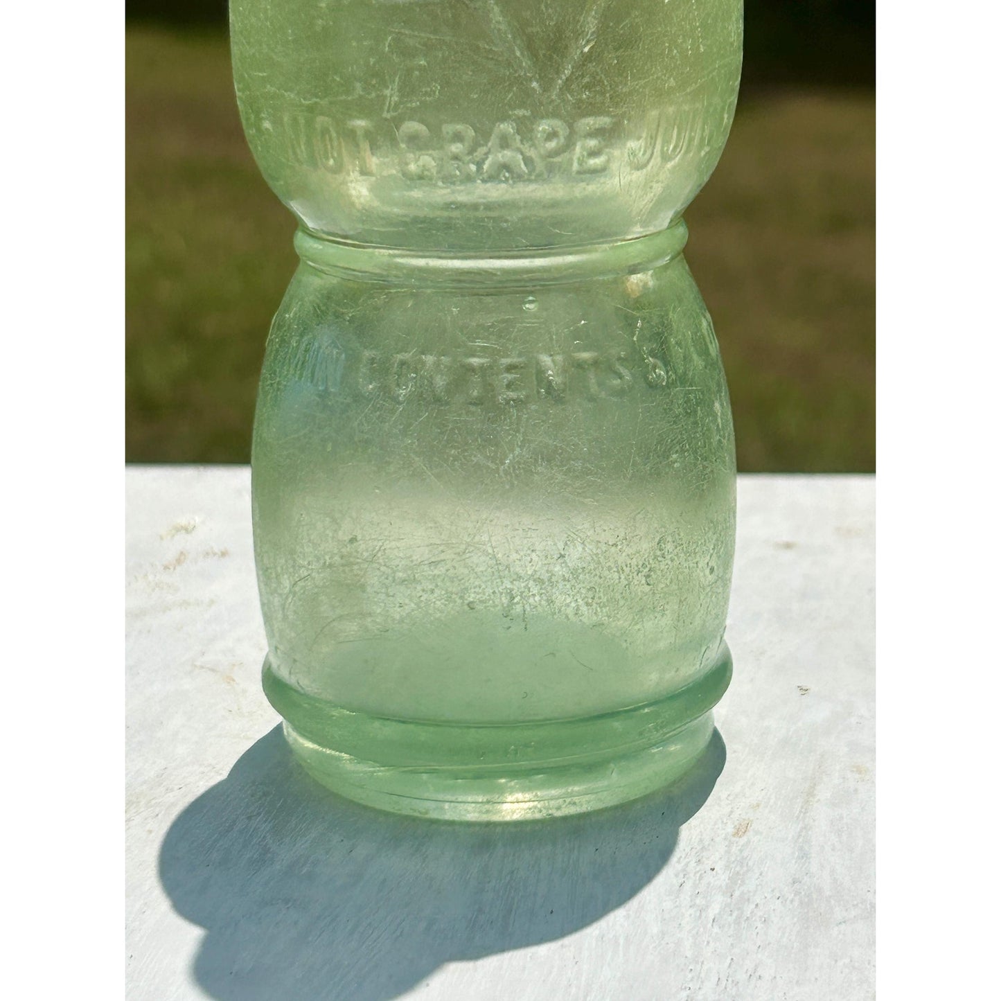 Antique NuGrape Soda Bottle, Savannah Georgia, Embossed 6 oz Green Glass, Patented March 9 1920 . Scarce vintage bottle. Savannah , GA