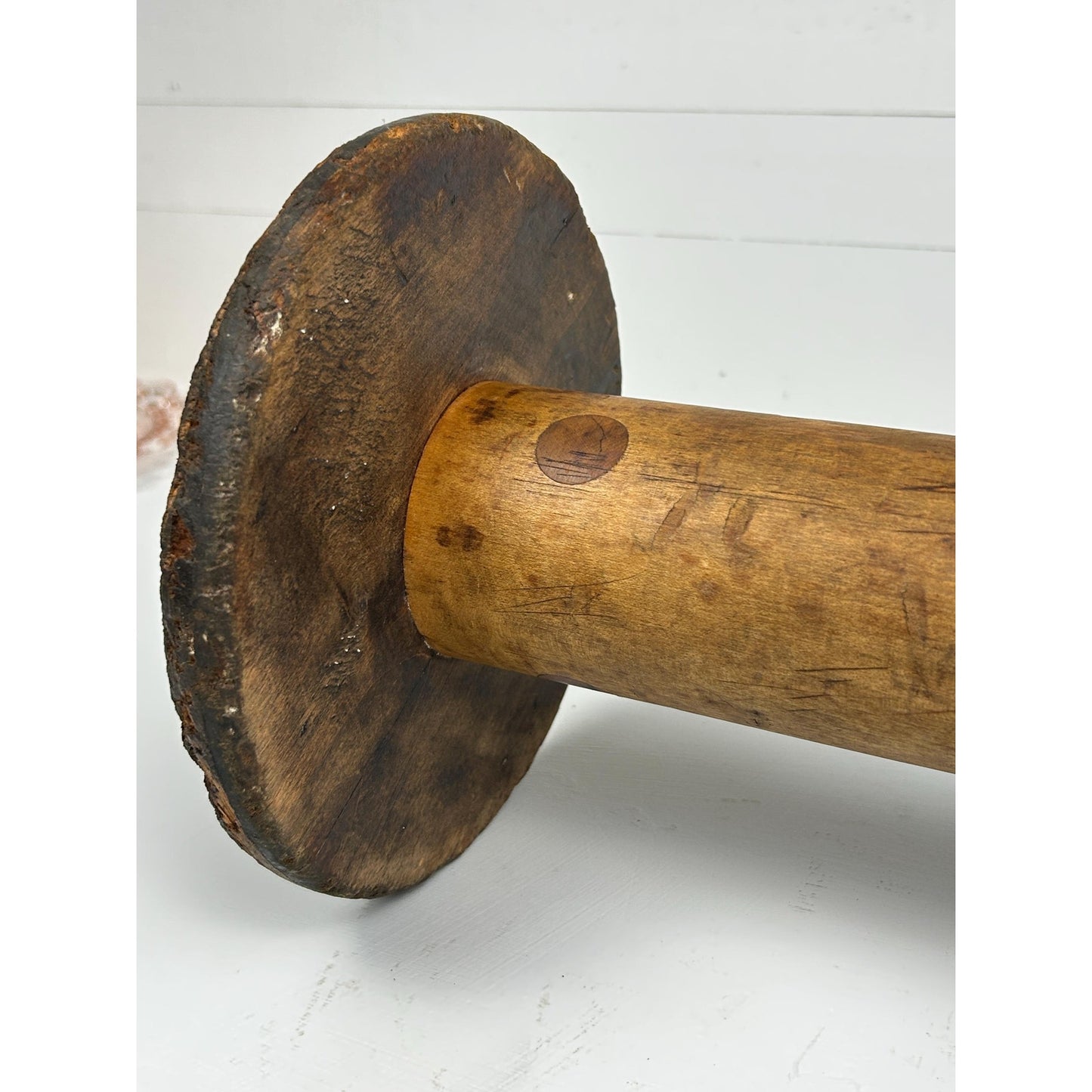 Exceptional Antique Vermont Textile Mill Bobbin Factory Stamped Burlington VT Early American Industrial Artifact