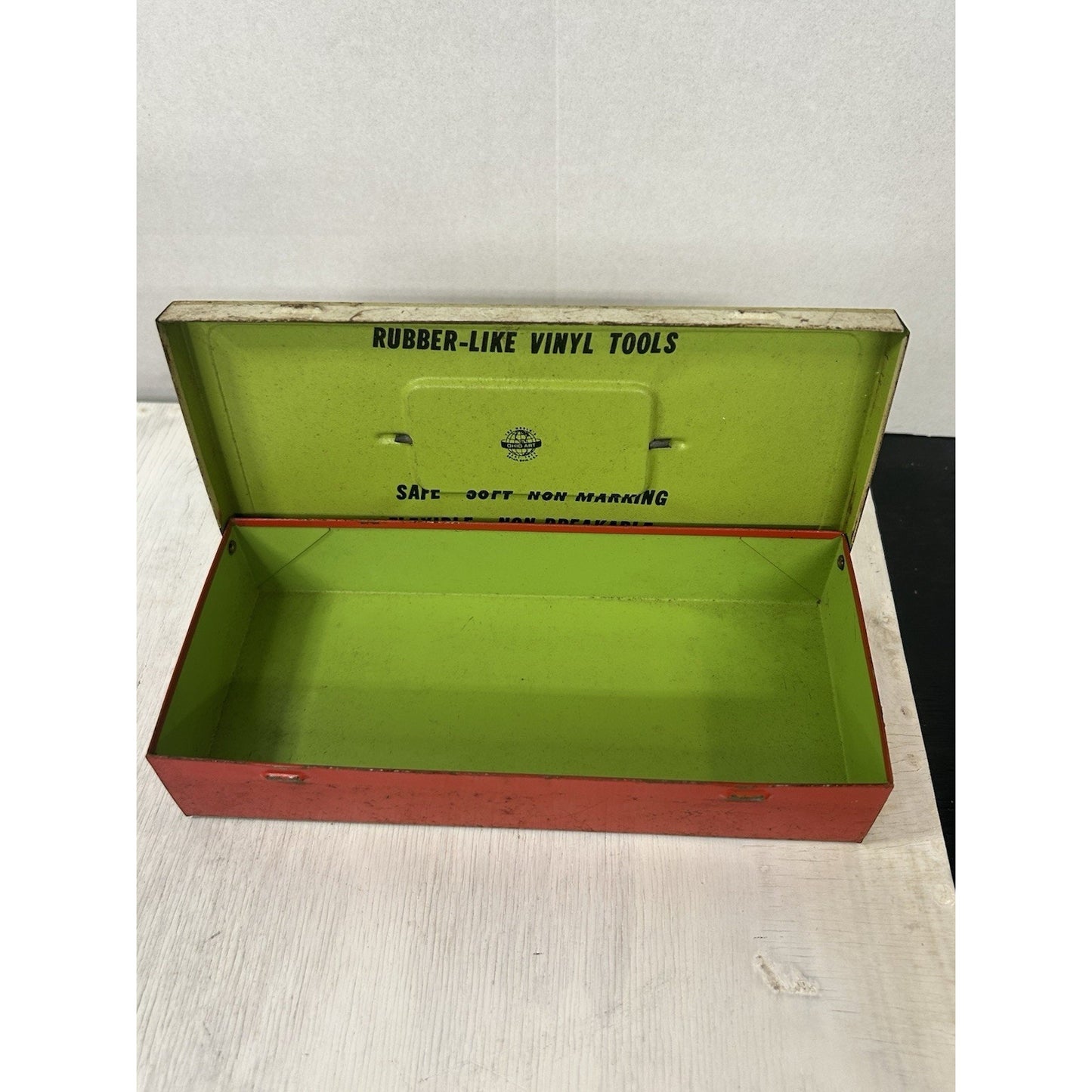 Vintage Ohio Art Busy Boy Tool Chest exterior graphics detail