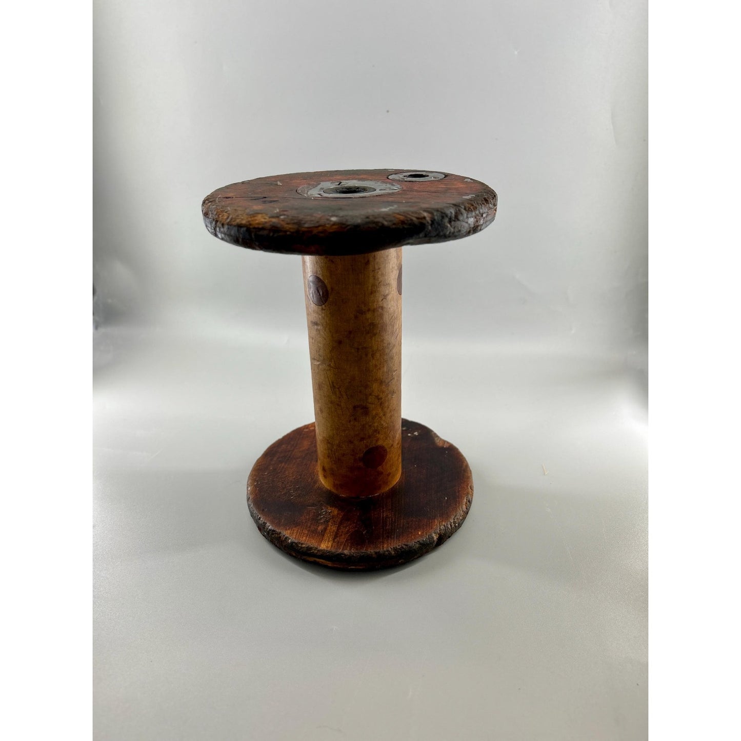 Exceptional Antique Vermont Textile Mill Bobbin Factory Stamped Burlington VT Early American Industrial Artifact Decor