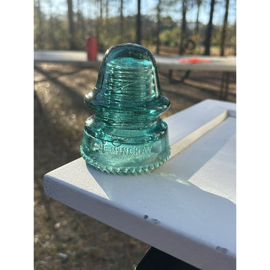 Hemingray Glass Insulator No 19 Green CD 162 SDP Lots of Bubbles Very Rare
