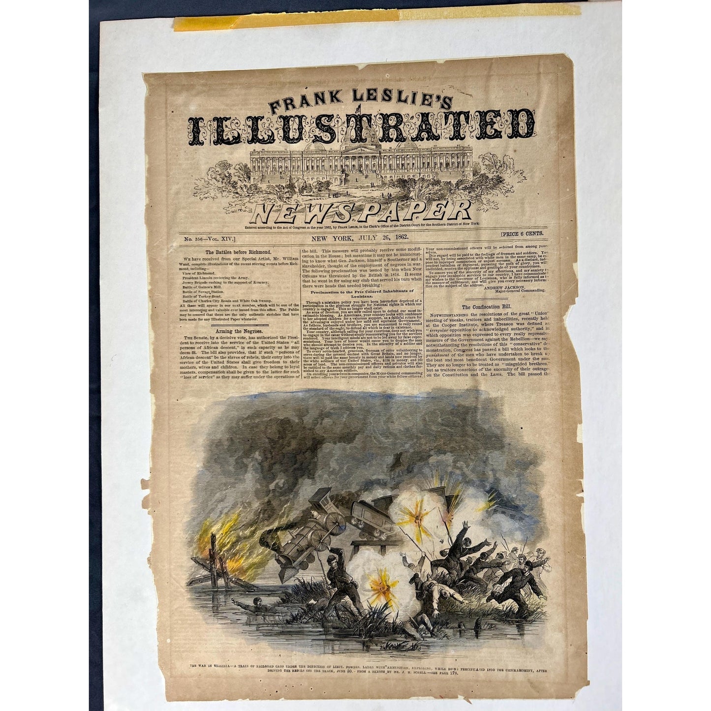 Antique Civil War 1862 Frank Leslie’s Newspaper Antietam Ironclad Original Covers Set of 3 Authentic Naval Battle Engraving Illustrated News