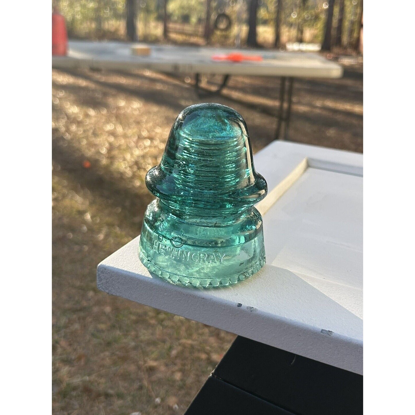 Antique Hemingray No. 19 CD 162 Green Glass Insulator — SDP — Heavy Bubbles — Uncommon Form
