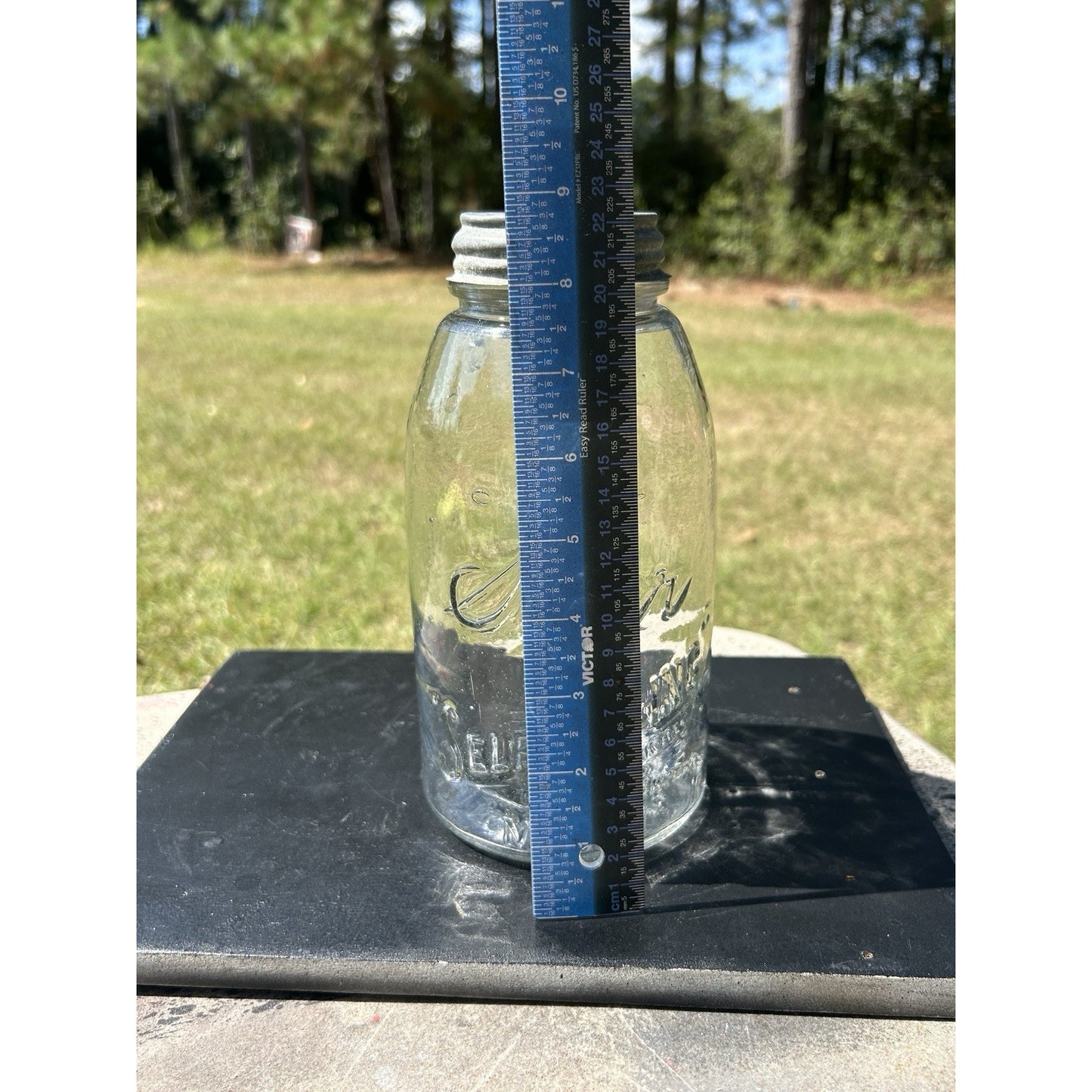 Rare Kerr Mason Jar Sand Springs OK 1915 Patent Seed Bubble Glass Near Mint