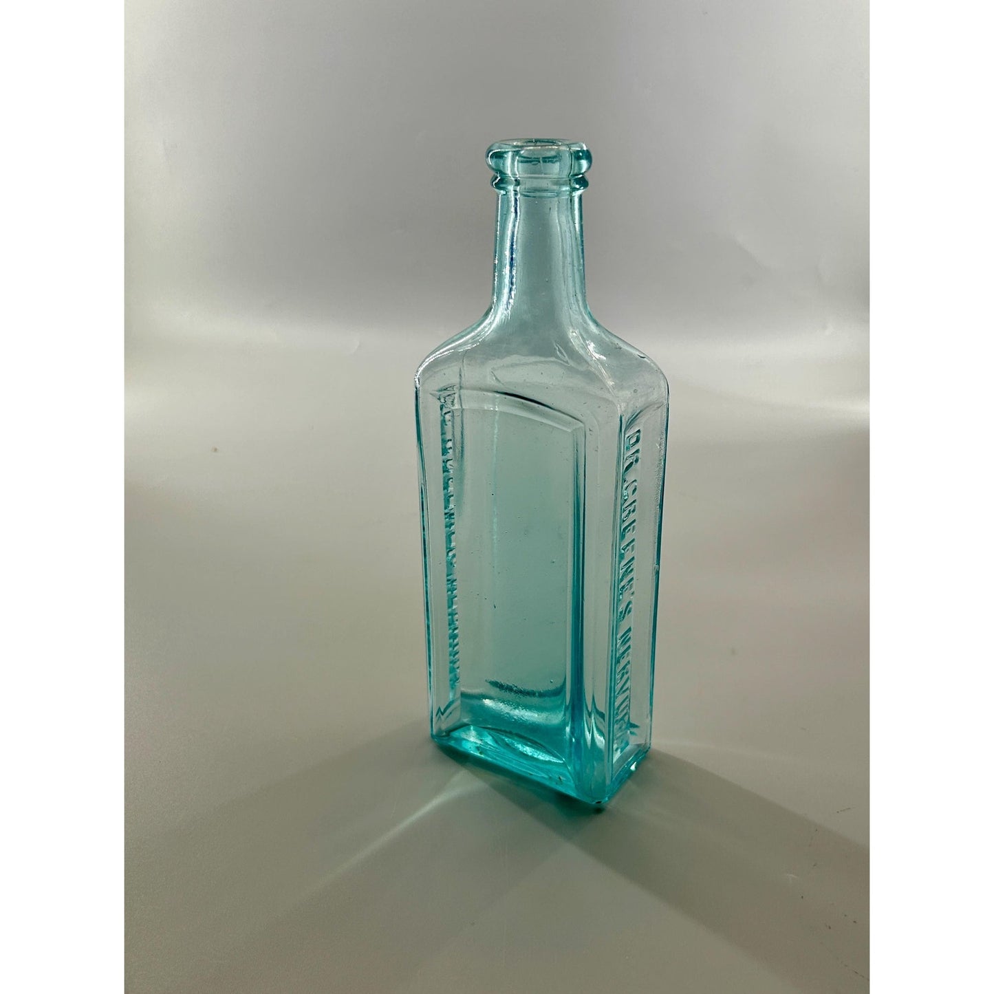 Antique Dr Greene’s Nervura Aqua Blue Patent Medicine Bottle c1890 Embossed Blood Nerve Remedy Apothecary Glass