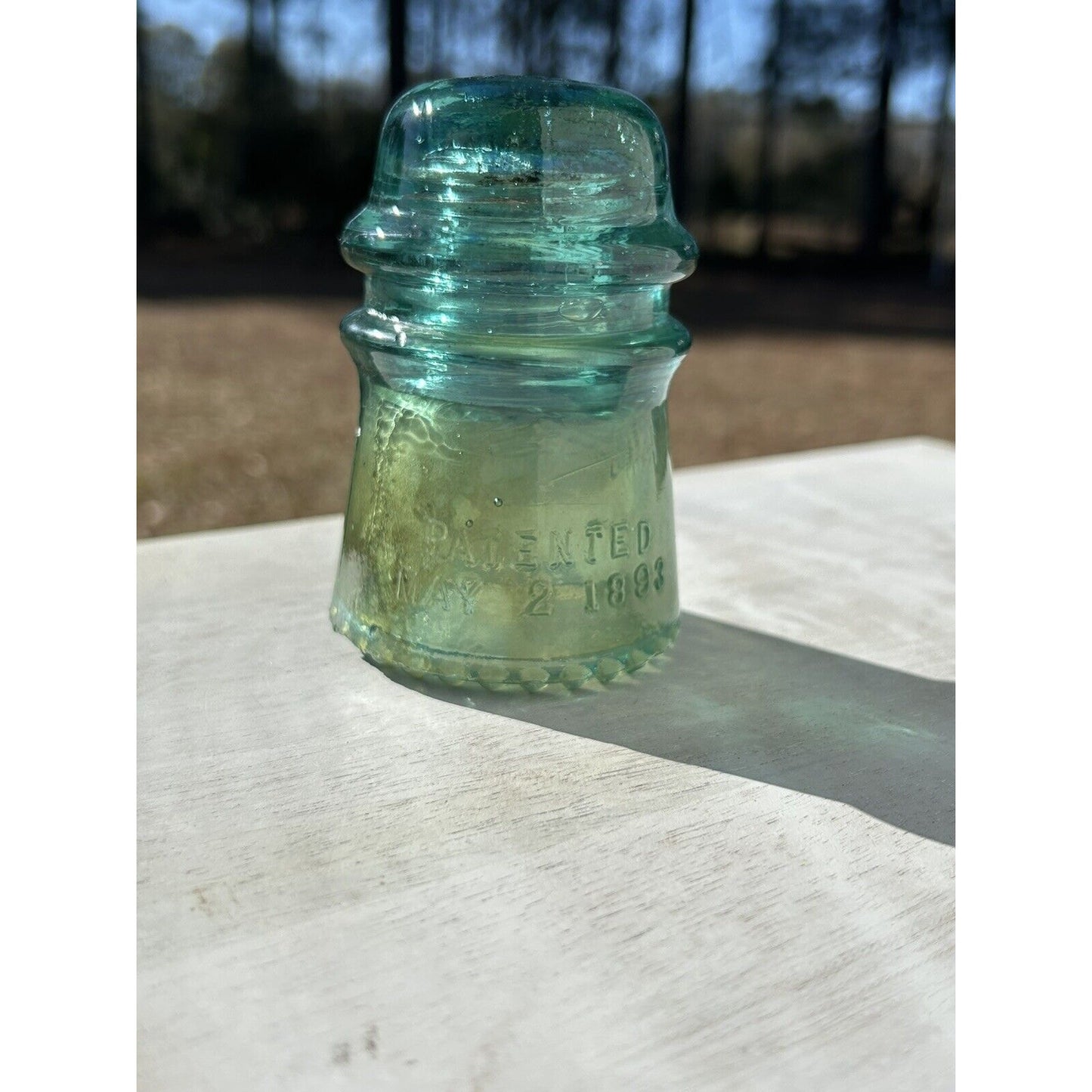 Antique Hemingray No 9 aqua 1893 insulator all angles
