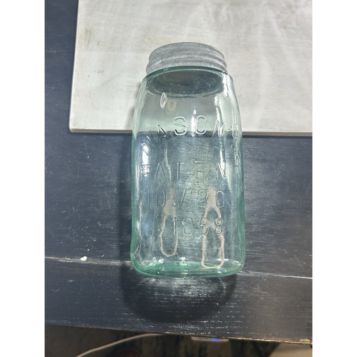 Rare Mason 1858 quart jar bubbles overall condition display