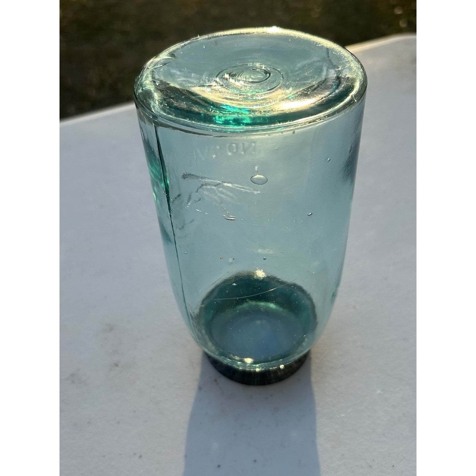 Vintage Ball Triple L mason jar 1900-1910 seam detail