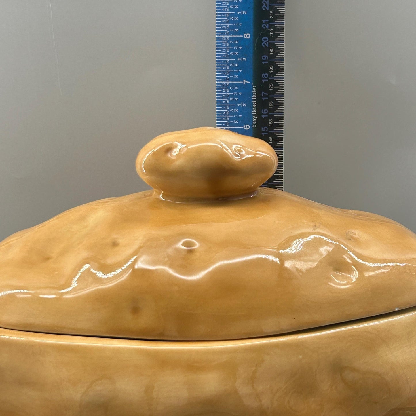 Atlantic Mold Potato Form Covered Dish • Novelty Lidded Potato Container • Studio Pottery Sculptural Ceramic • Signed 1981