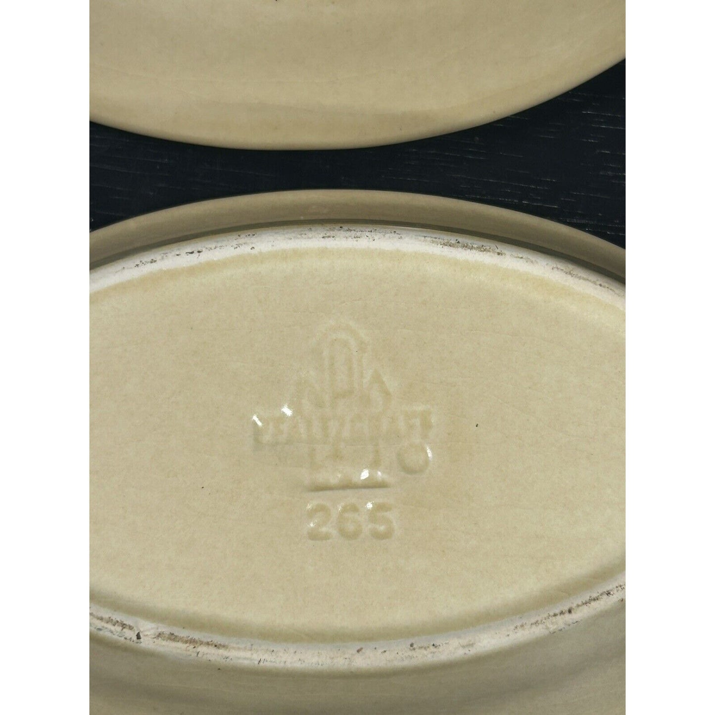Vintage Pfaltzgraff Village stoneware au gratin dish interior
