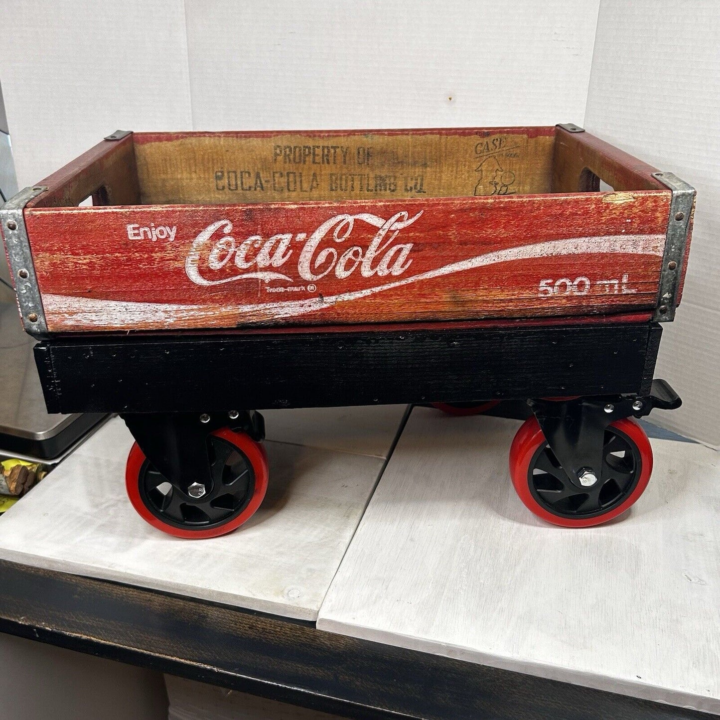 Custom-Built Restored Coca-Cola Wagon — One of a Kind — Lockable Wheels — RestoMod Display Piece