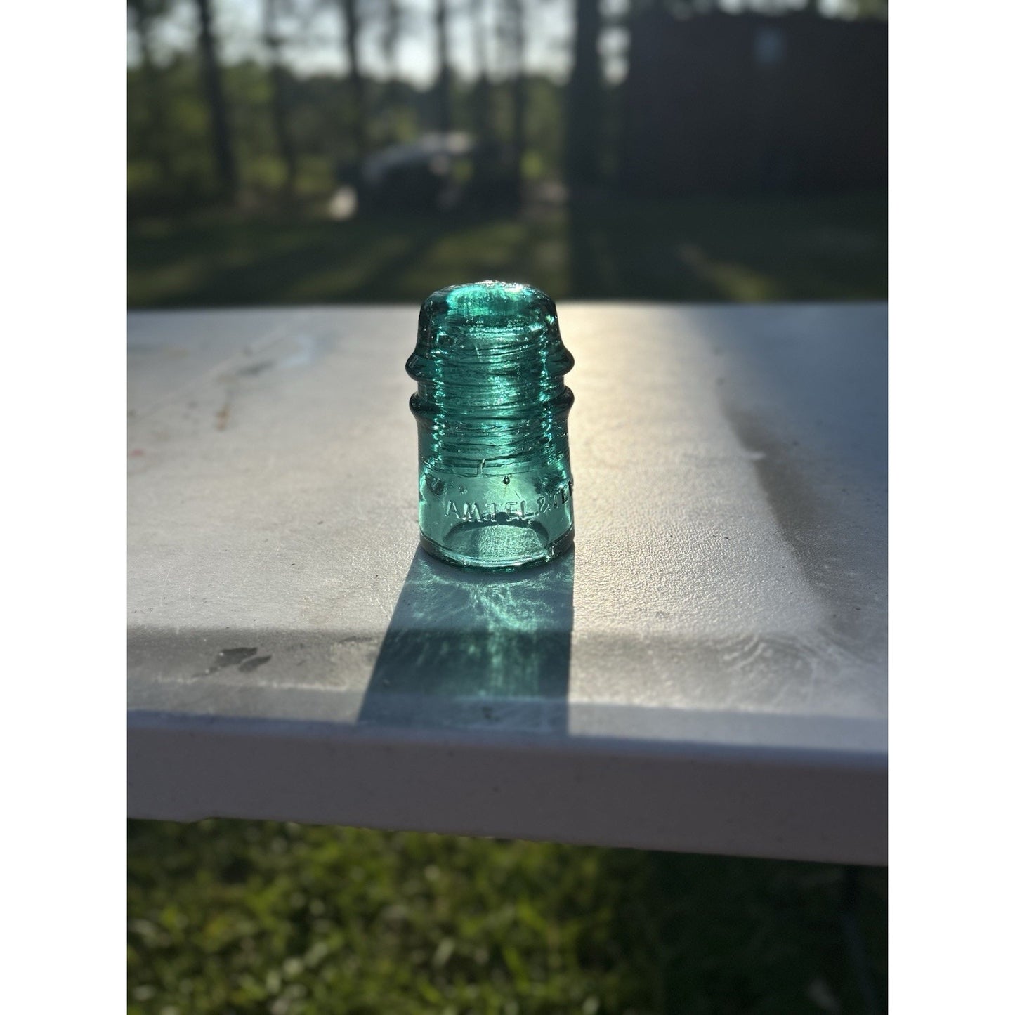 AM TEL TEL CO Elmer NJ insulator base marking vintage