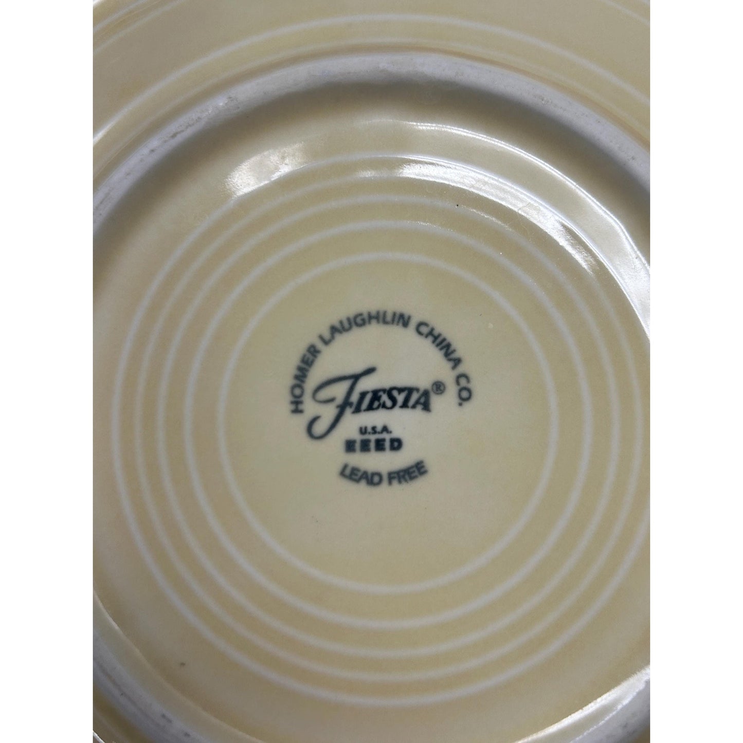 Set of 9 Vintage Fiesta Dinner Plates – Homer Laughlin Fiestaware Yellow Ivory – USA Made Lead-Free – 9”