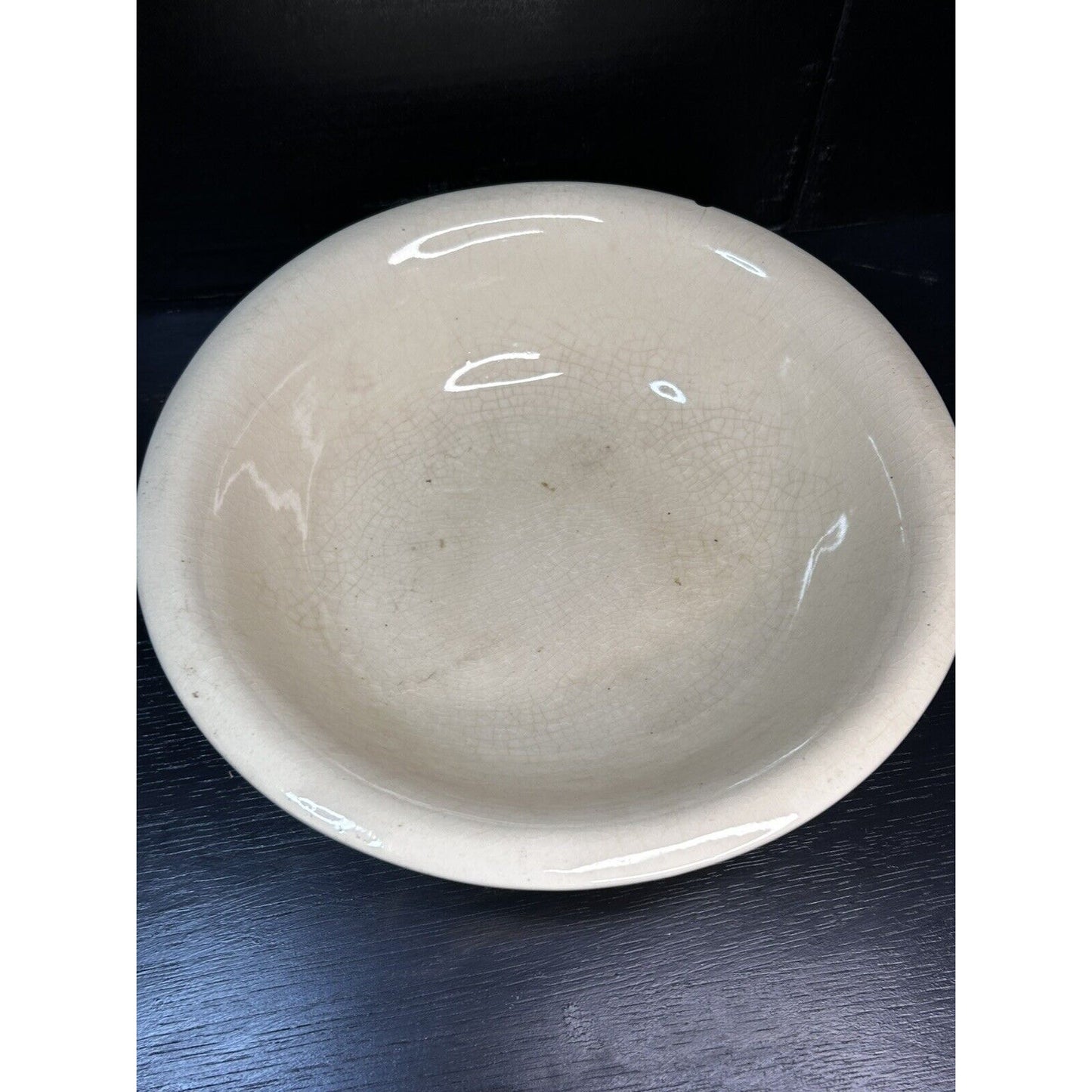 McCoy 7515 bowl cream white farmhouse kitchen vintage pottery back