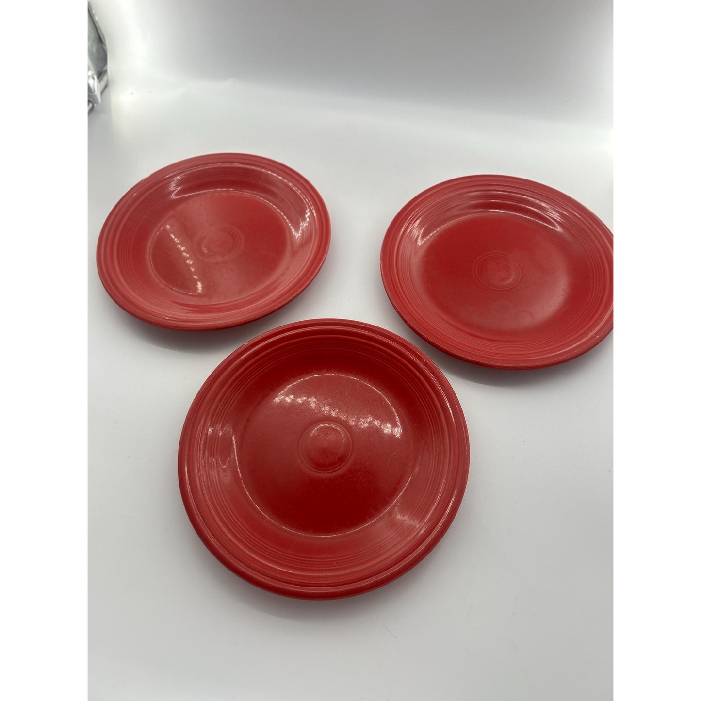 Vintage Red Fiestaware Plates Set of 3 | Homer Laughlin Fiesta Red Dinner Plates
