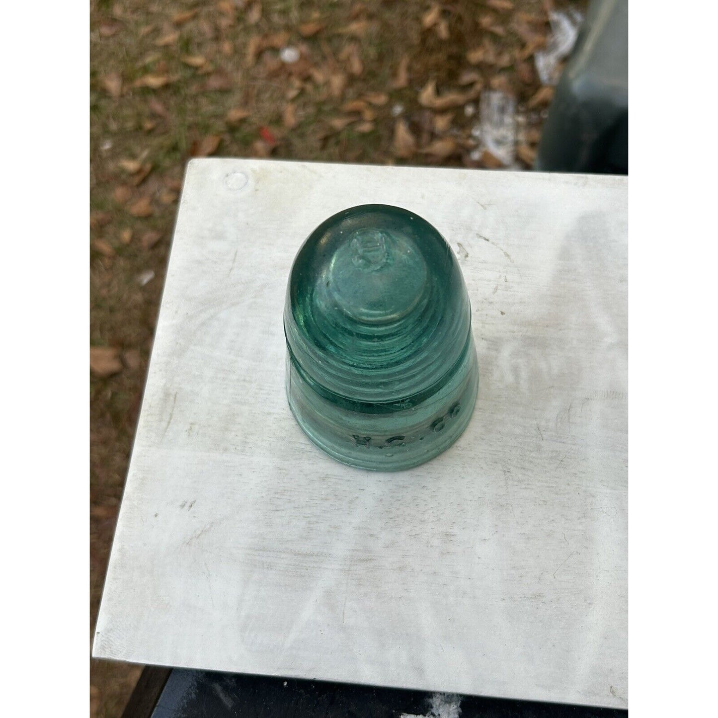 Antique H.G. Co beehive insulator aqua overall condition
