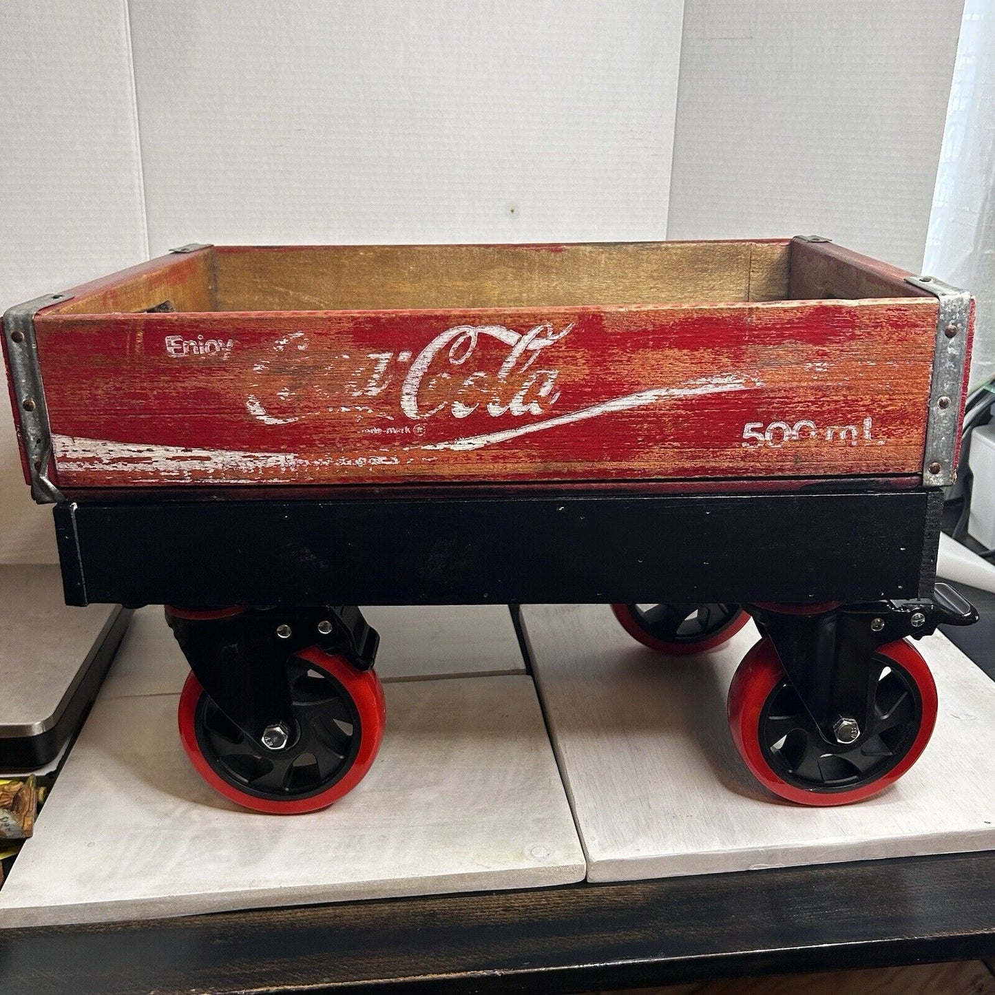 Custom-Built Restored Coca-Cola Wagon — One of a Kind — Lockable Wheels — RestoMod Display Piece