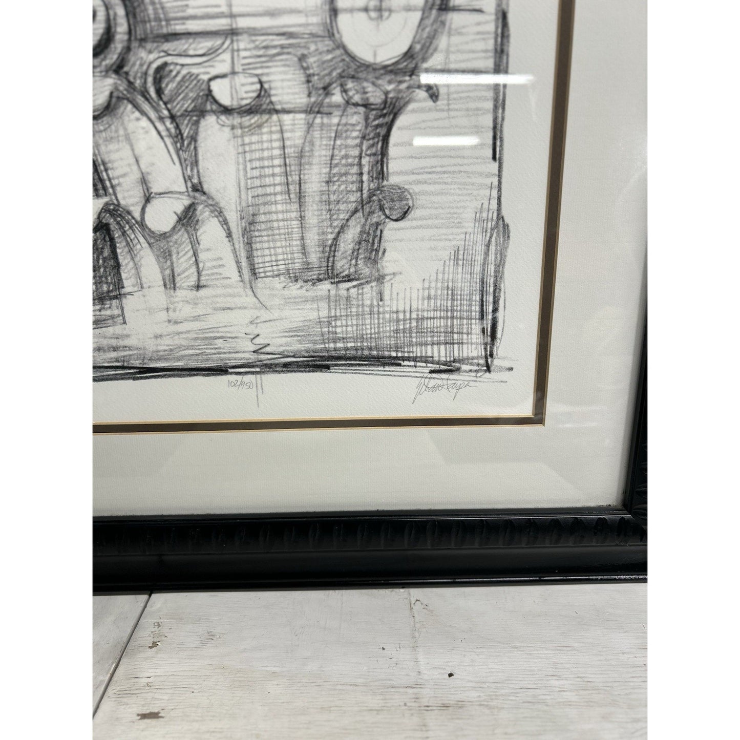 Ethan Harper Drawing the Elements II Signed Print Framed Architectural Art Rare!