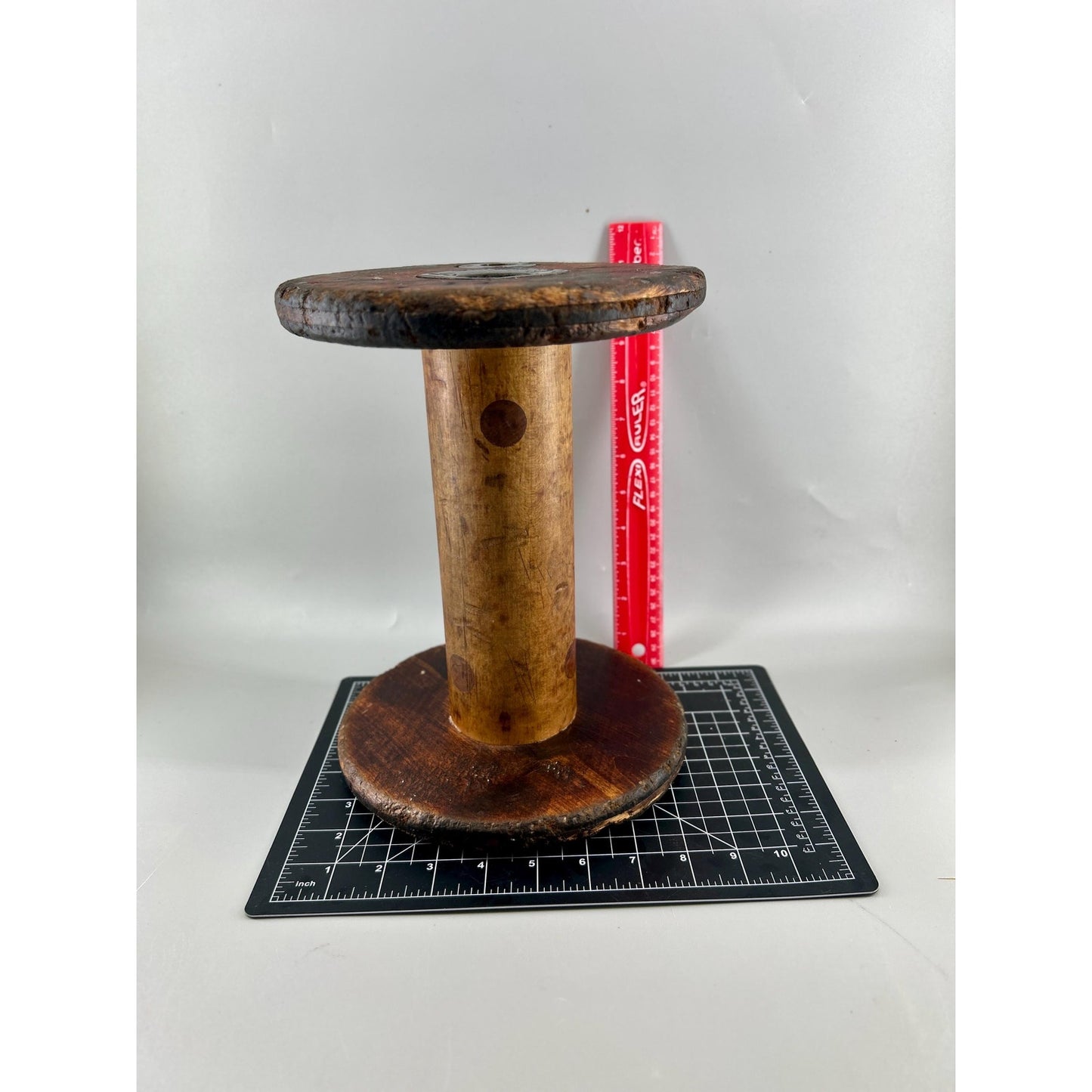 Exceptional Antique Vermont Textile Mill Bobbin Factory Stamped Burlington VT Early American Industrial Artifact Decor