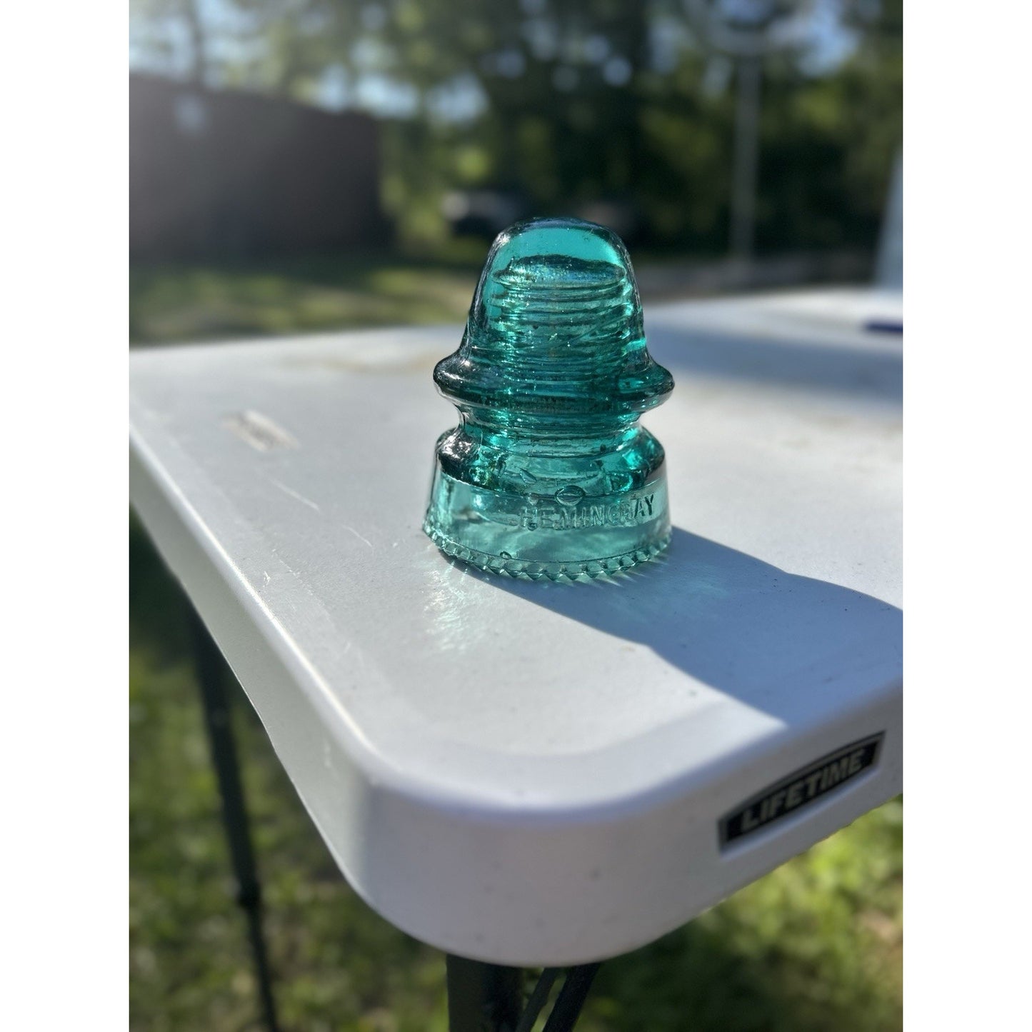 Antique Hemingray Petticoat Aqua Glass Insulator — Patent May 2 1893 — Second Example