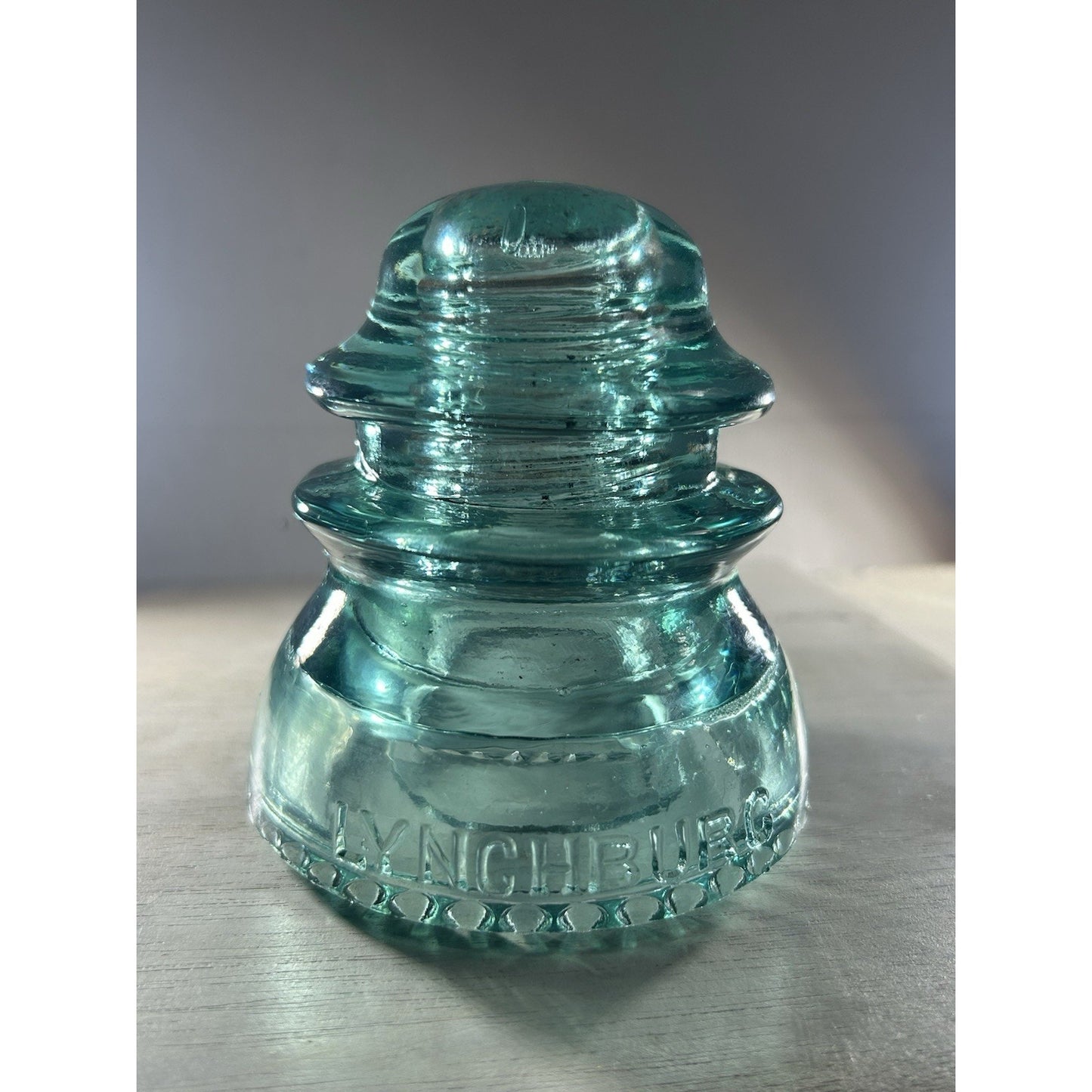 Rare Vintage Lynchburg No. 44 Glass Insulator – Ice Blue CD 154 – Made in USA –