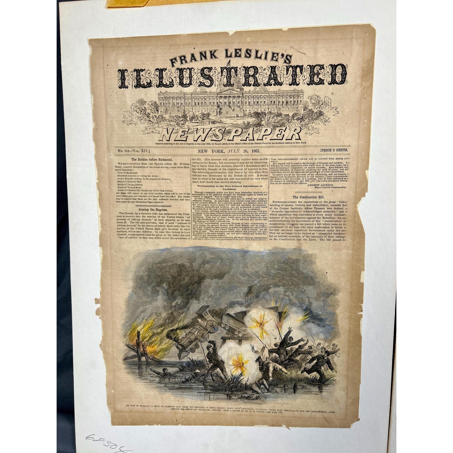 Antique Civil War 1862 Frank Leslie’s Newspaper Antietam Ironclad Original Covers Set of 3 Authentic Naval Battle Engraving Illustrated News