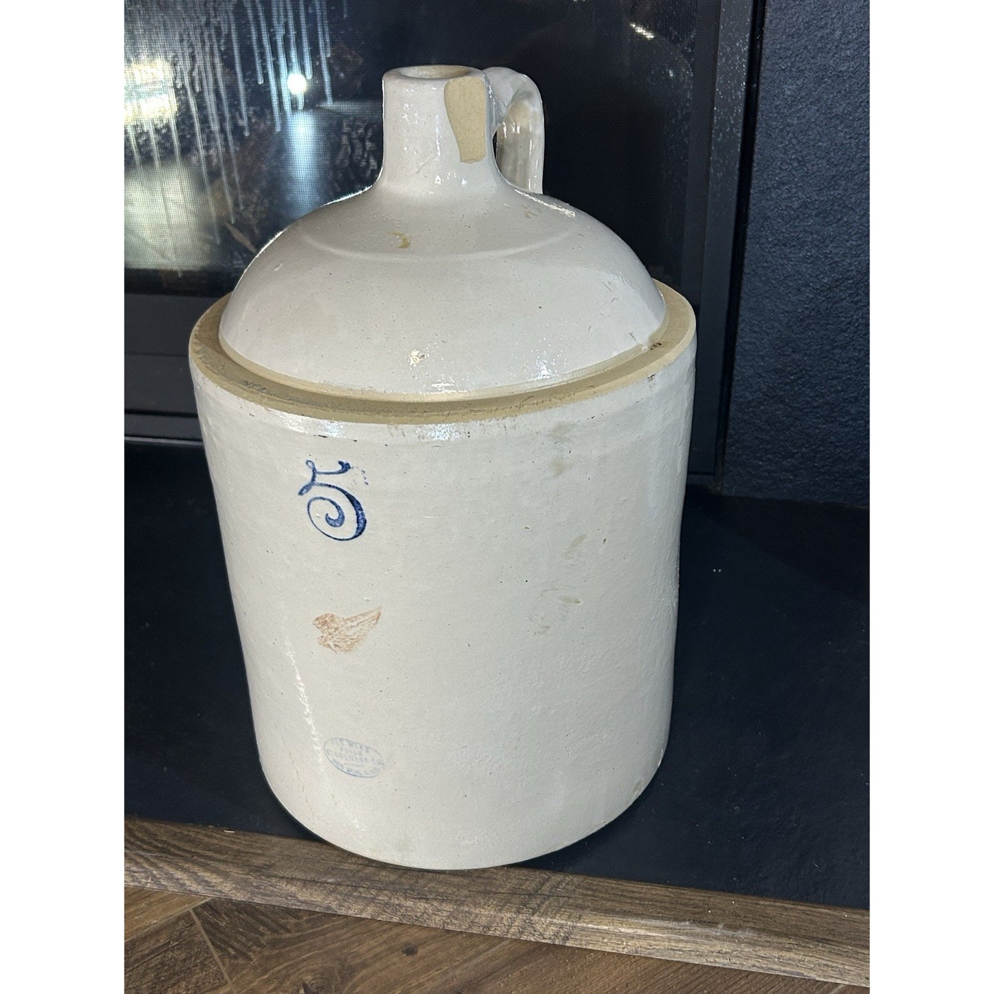 Antique Red Wing 5 gallon crock top rim condition early stoneware