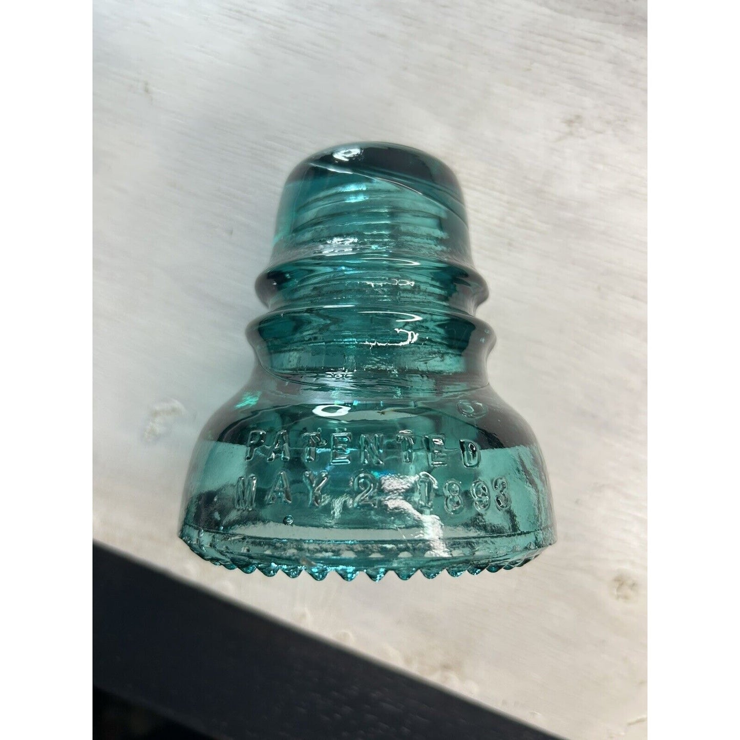 Rare Hemingray CD 152 aqua insulator full profile view