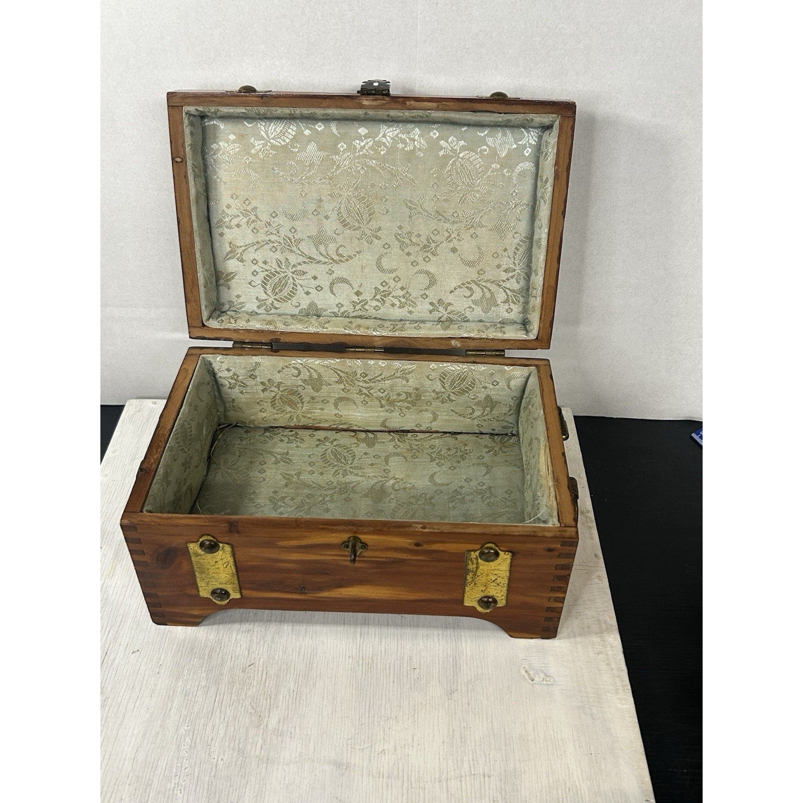 Vintage 1926 McGraw Box jewelry chest interior cedar tray