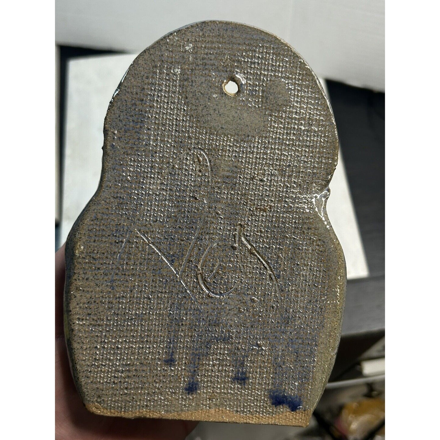 Vintage Signed "PEA" Folk Art Wall Planter — Second Example — Mid-Century Mexican Art Deco Pottery