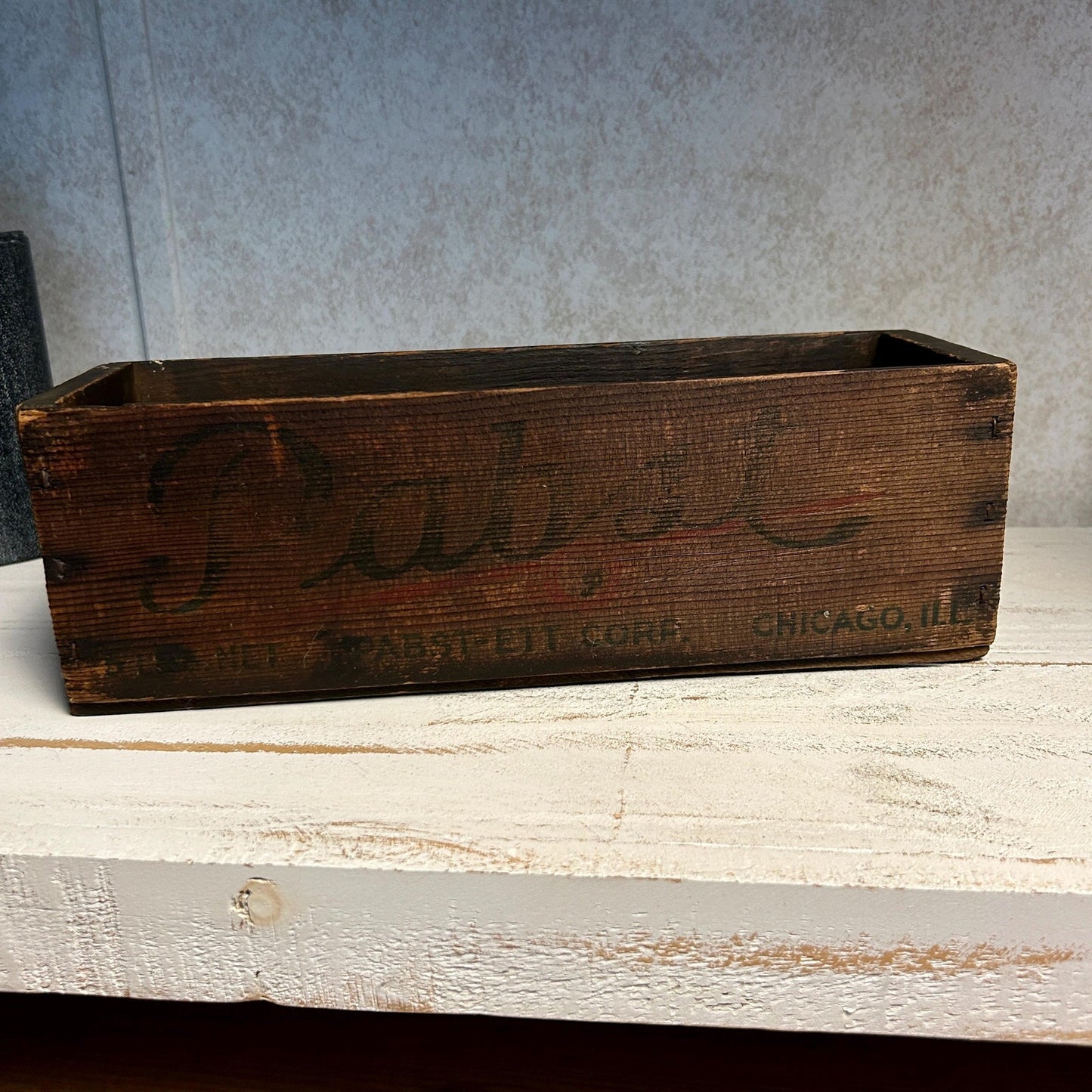 Antique Pabst Cheese Crate Wood Advertising Box Chicago IL Blue Label Pabst Blue Ribbon Related Farmhouse Decor