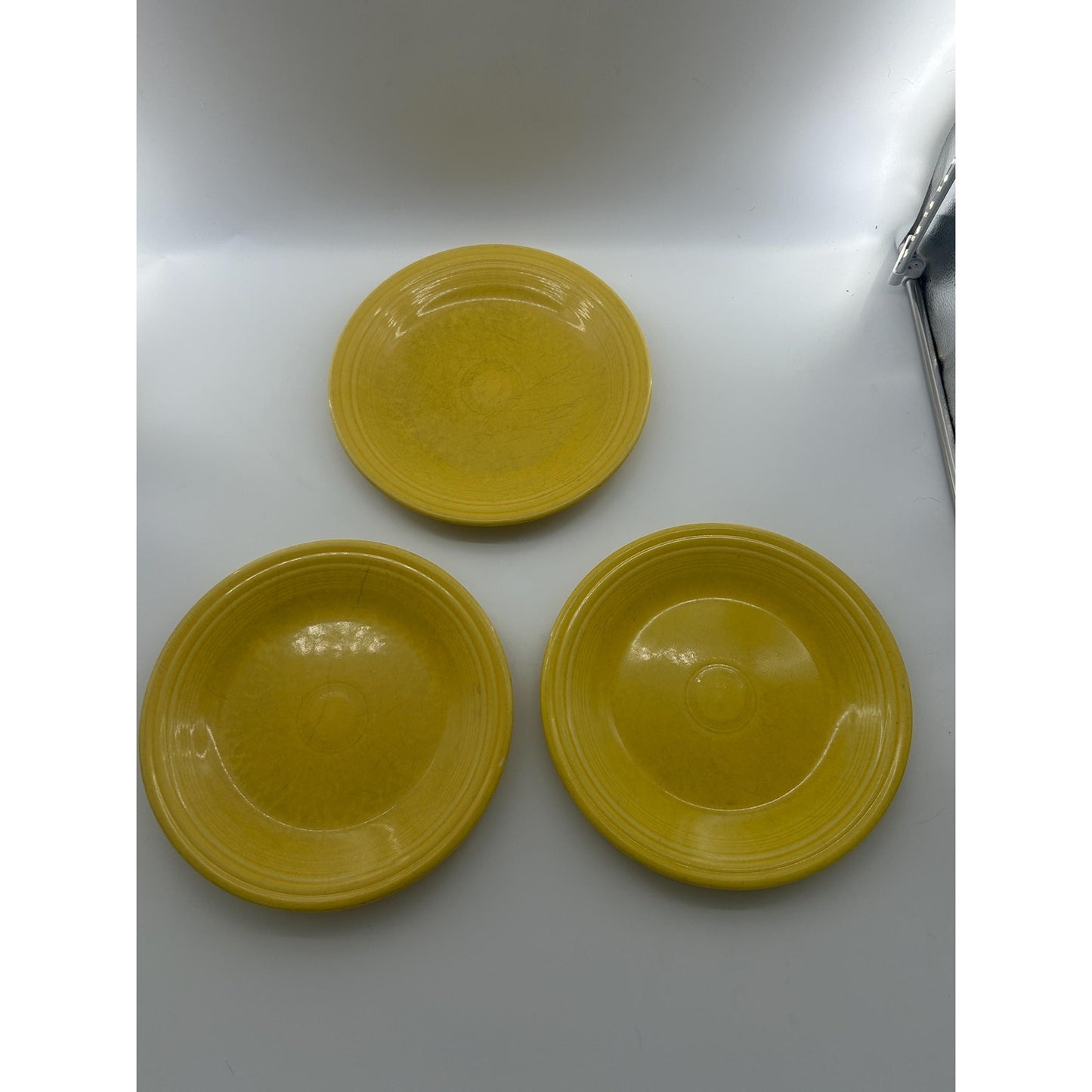 Fiesta Sunflower Yellow Dinner Plates Set • Homer Laughlin Fiesta Ware • Lead Free USA • Yellow Ring Rim Plates • 10.5” Vintage Style