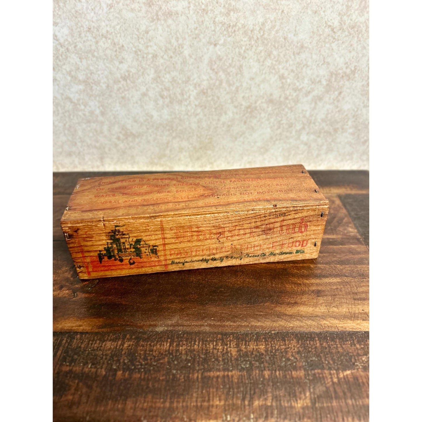 Antique Windsor Club Cheese Box Wisconsin Dairy Advertising Primitive Wooden Crate Rustic Farmhouse Decor